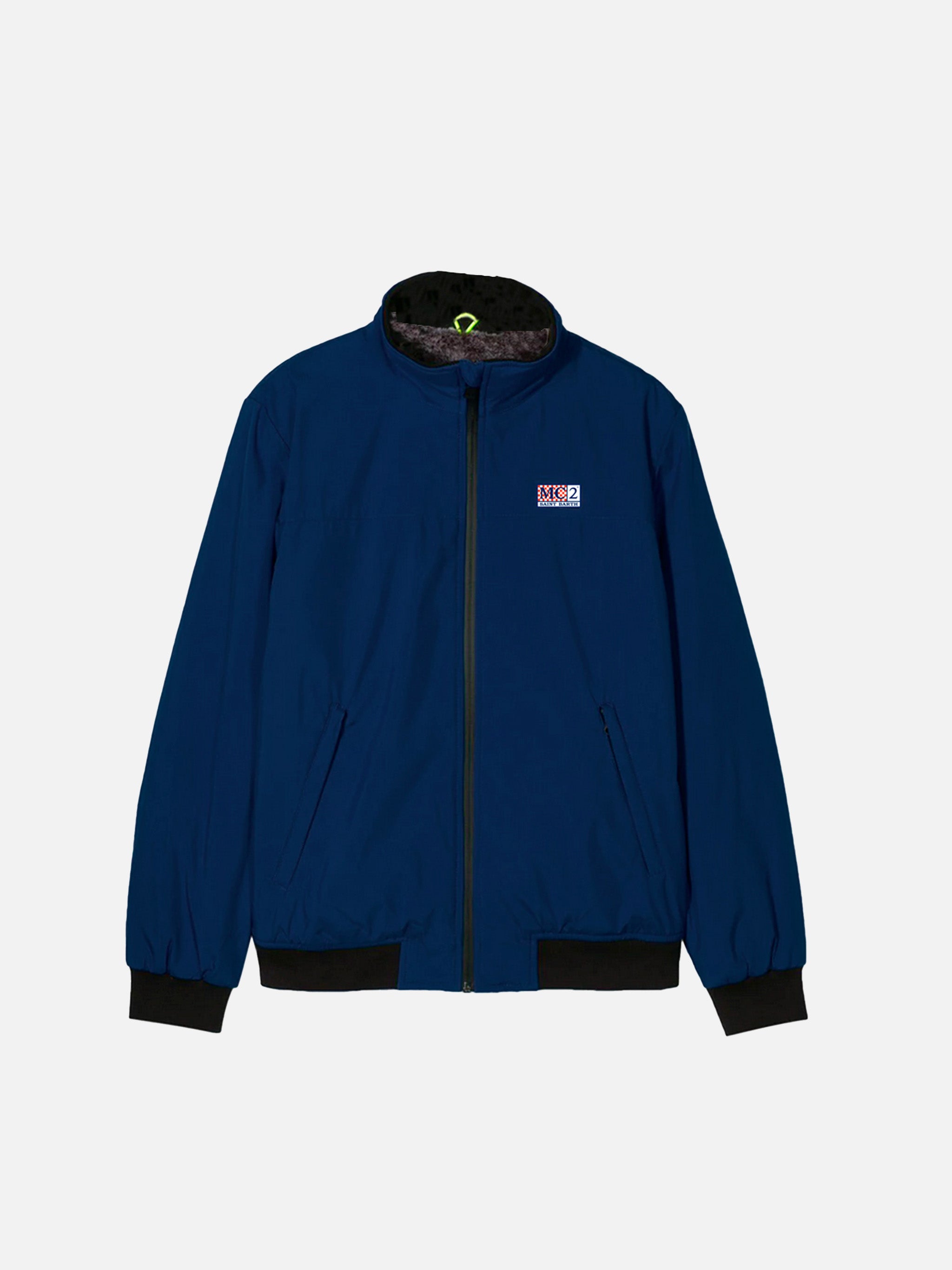 Boy Blue Bomber Jacket Country Jr With Furry Lining