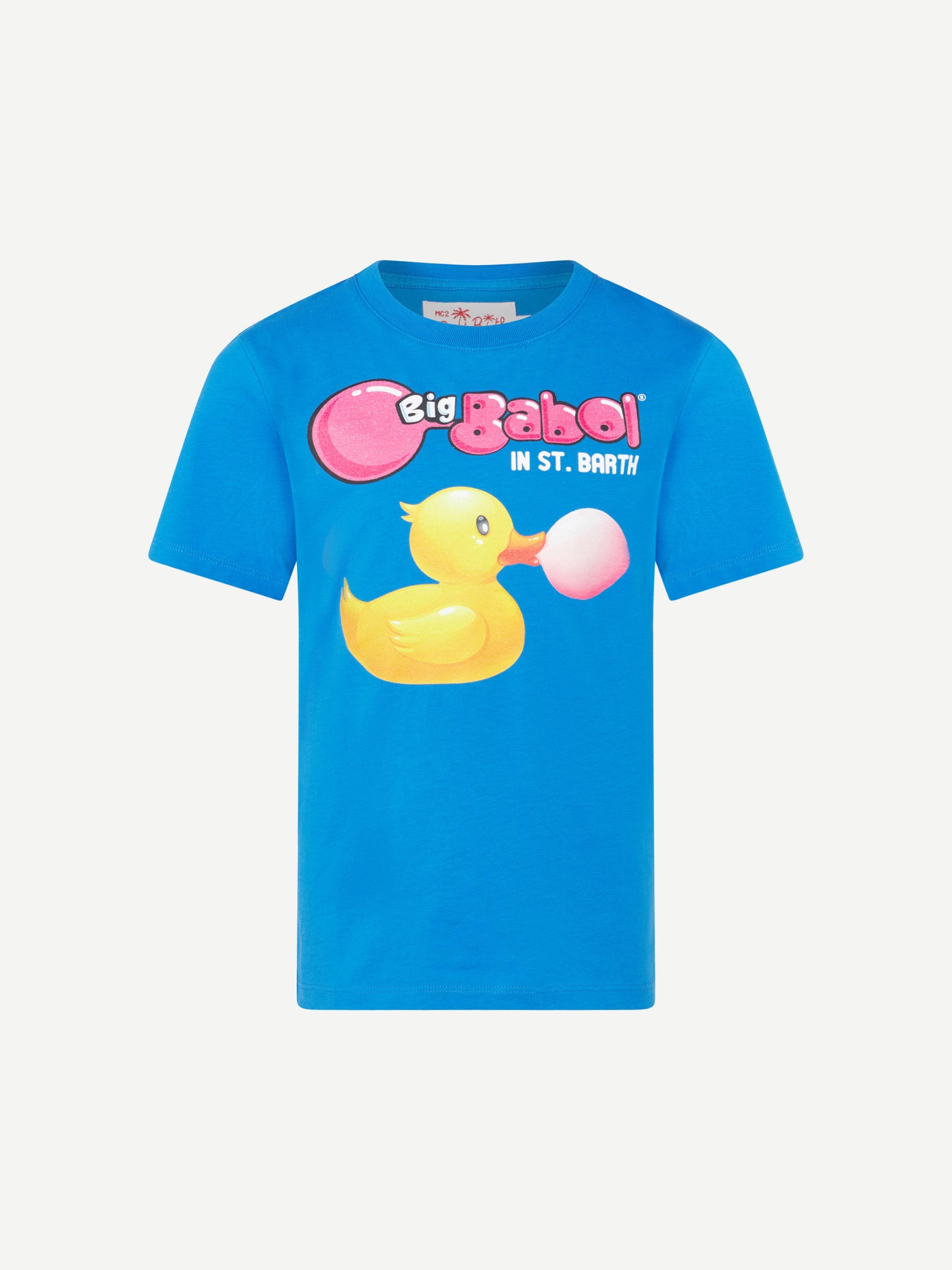 Boy Cotton T-Shirt With Big Babol Print | Babol® Special Edition Blue