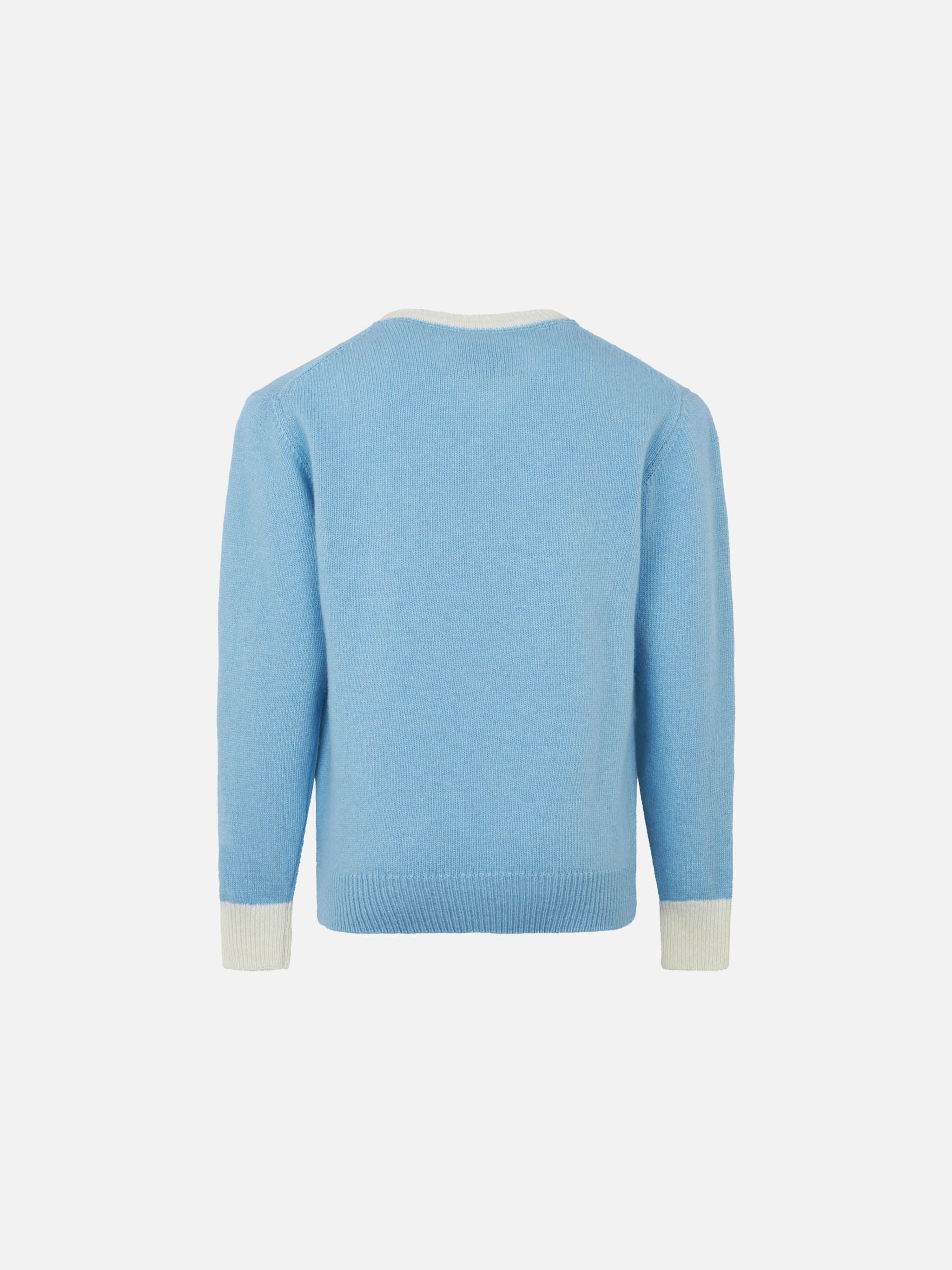Boy Crewneck Sweater With Non Sono Stato Io! Print Sky