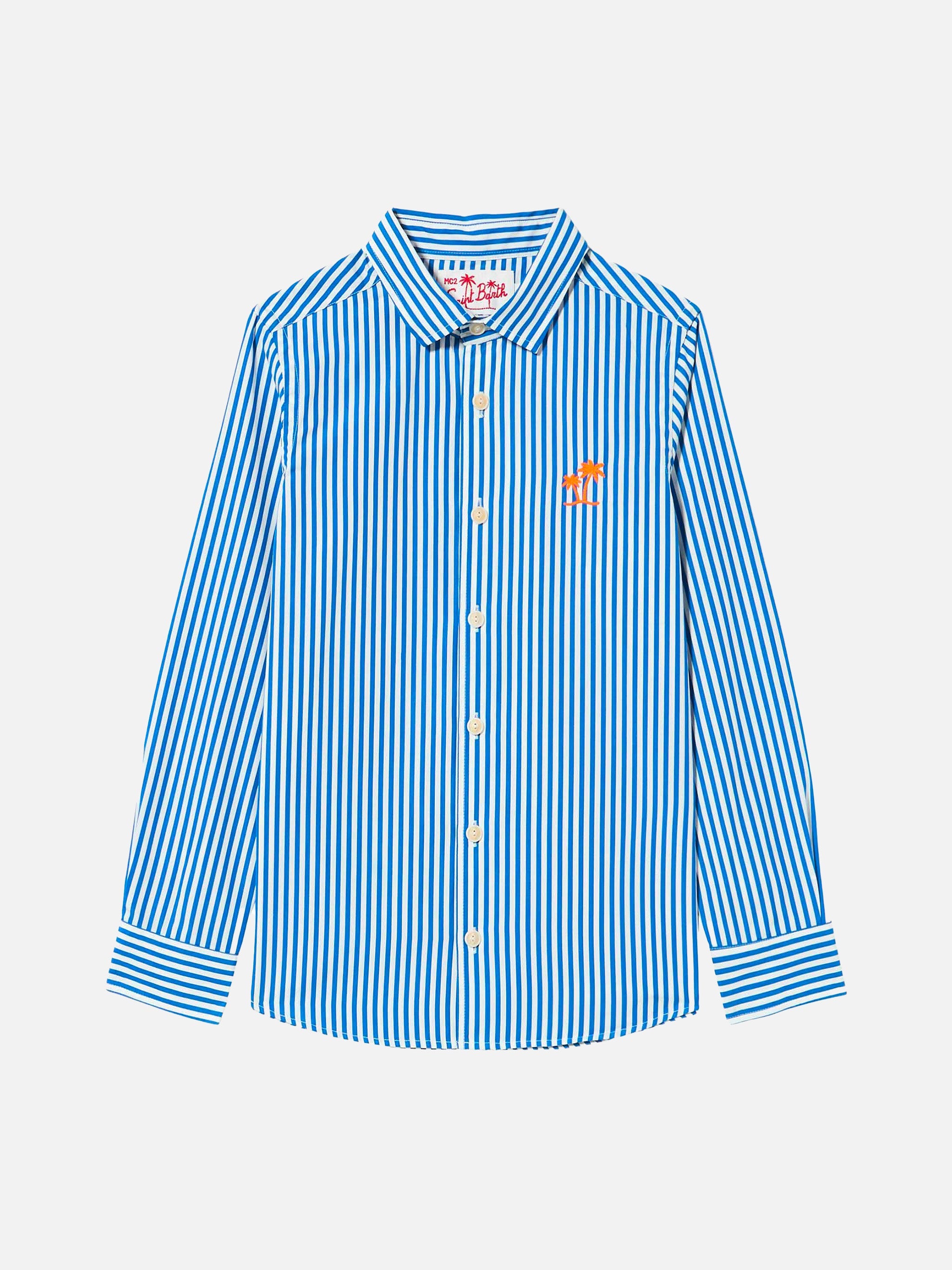 Striped Cotton Kid Shirt Agnes Blue