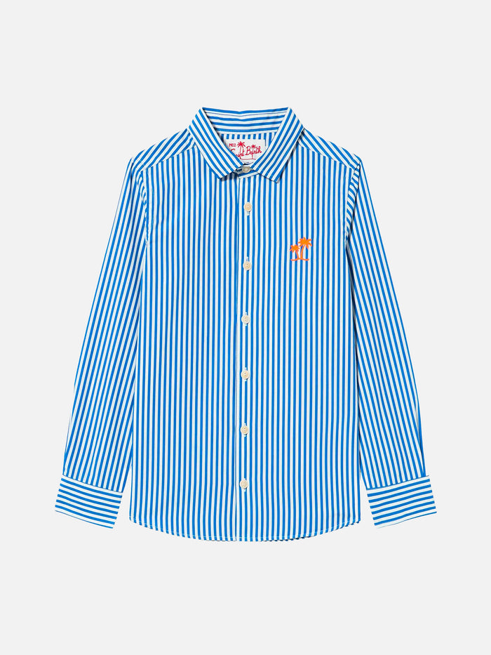 Striped Cotton Kid Shirt Agnes Blue