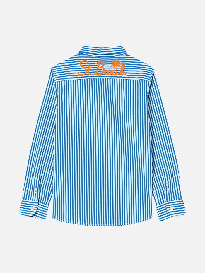 Striped Cotton Kid Shirt Agnes Blue