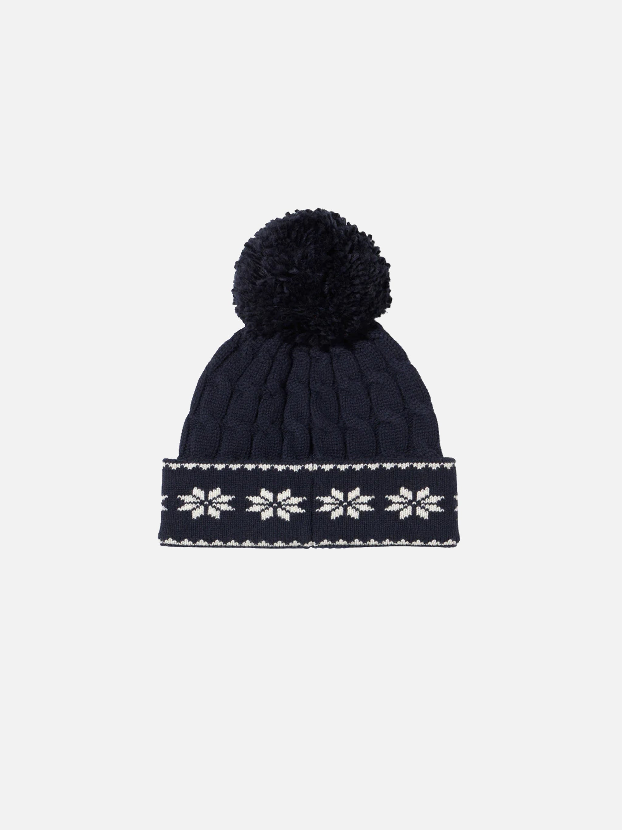 Boy Navy Blue Beanie With Pompon Hat
