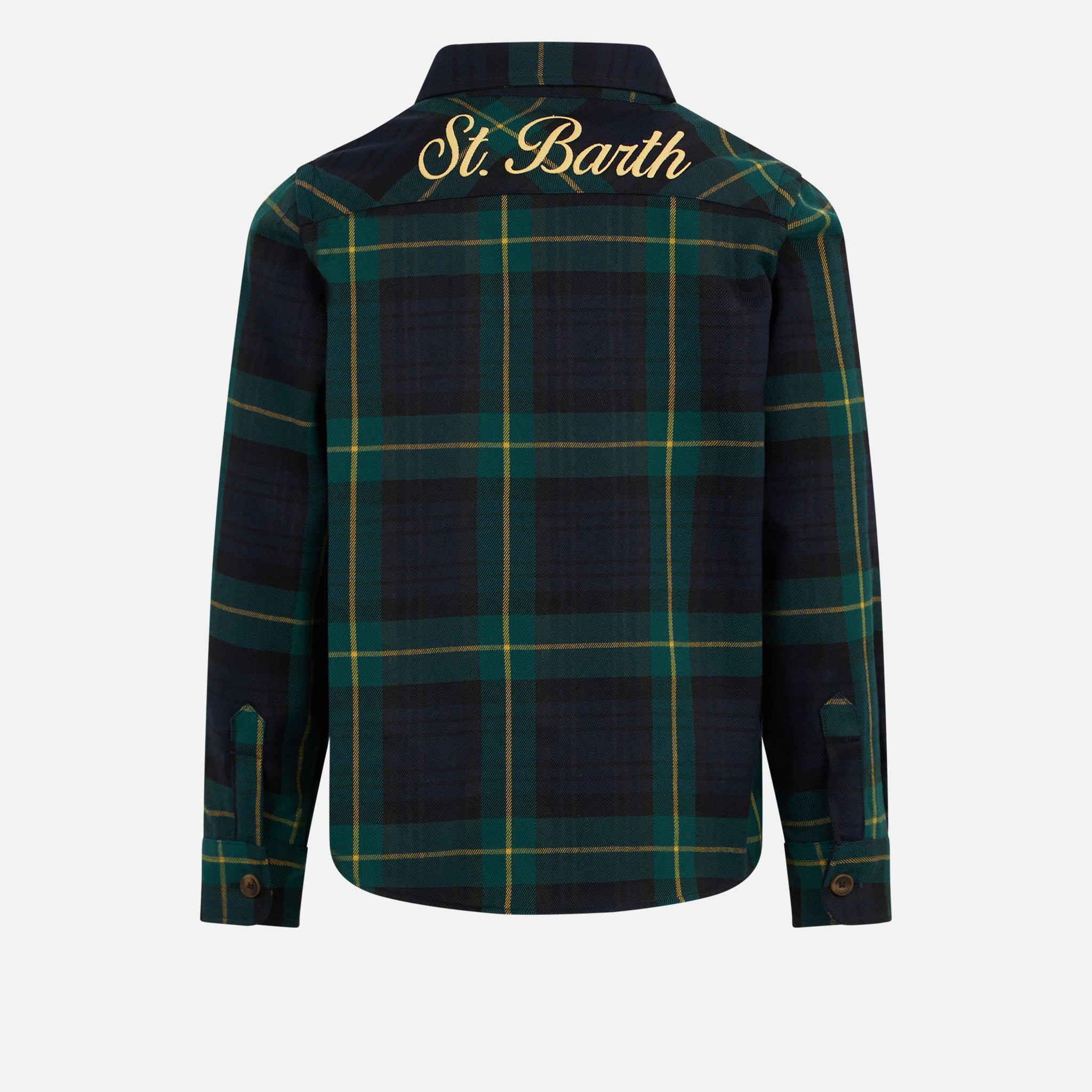 Boy Wooly Shirt With Tartan Print Blue