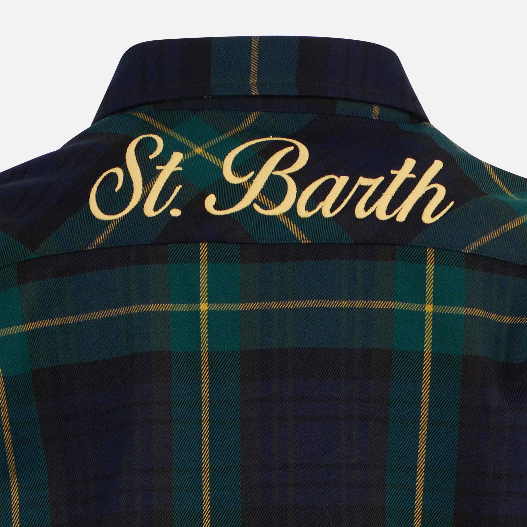 Boy Wooly Shirt With Tartan Print Blue