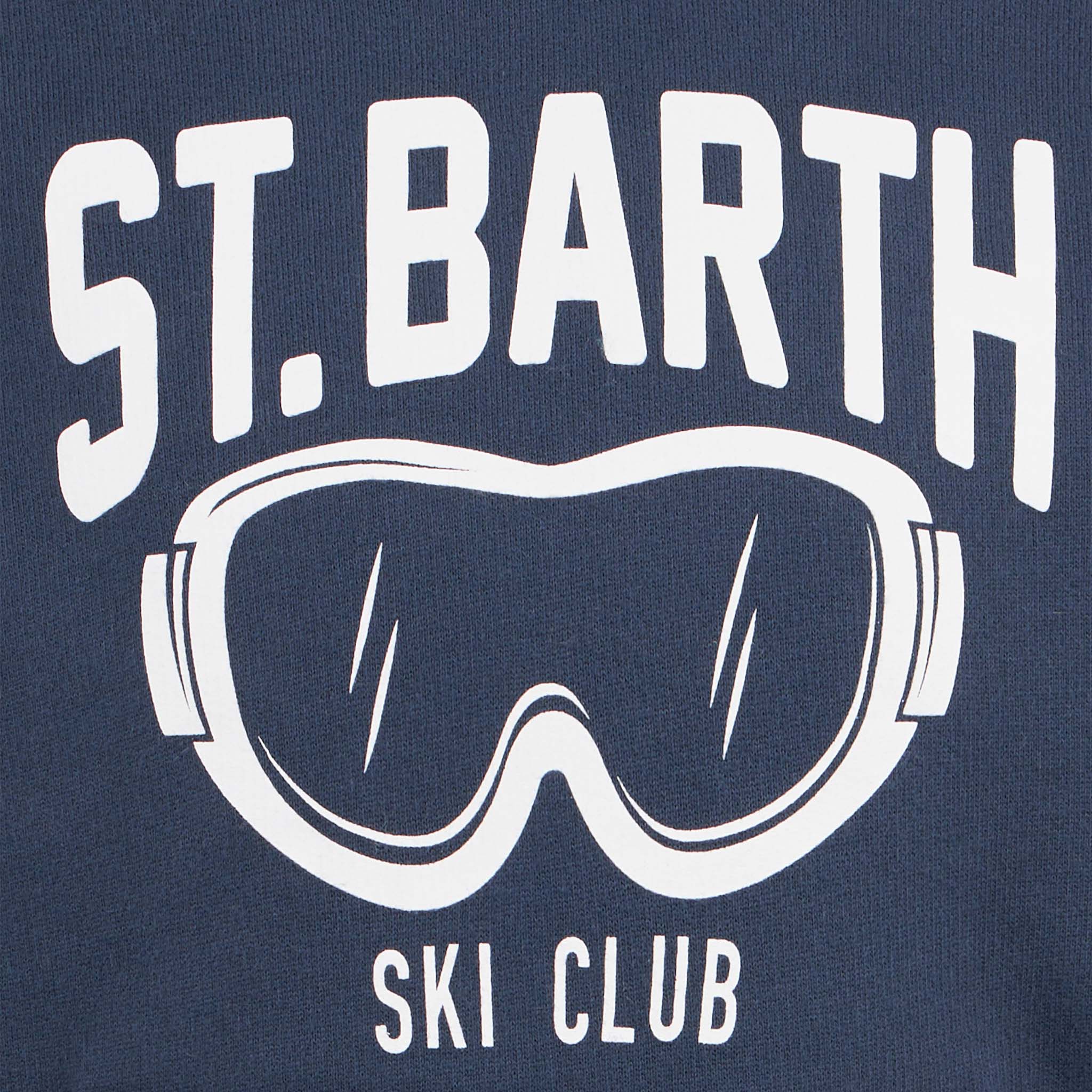 Boy Blue Hoodie With St. Barth Ski Club Print Sweatshirt