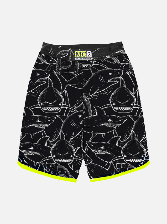 Boy Swim Shorts With Shark Print __single__ Swimshort