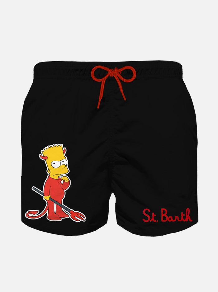 Boy Swim Shorts With Devil Bart Patch | The Simpson Special Edition __single__ Swimshort