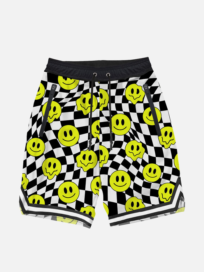 Boy Long Swim Shorts With Groovy Smile Pattern __single__ Swimshort