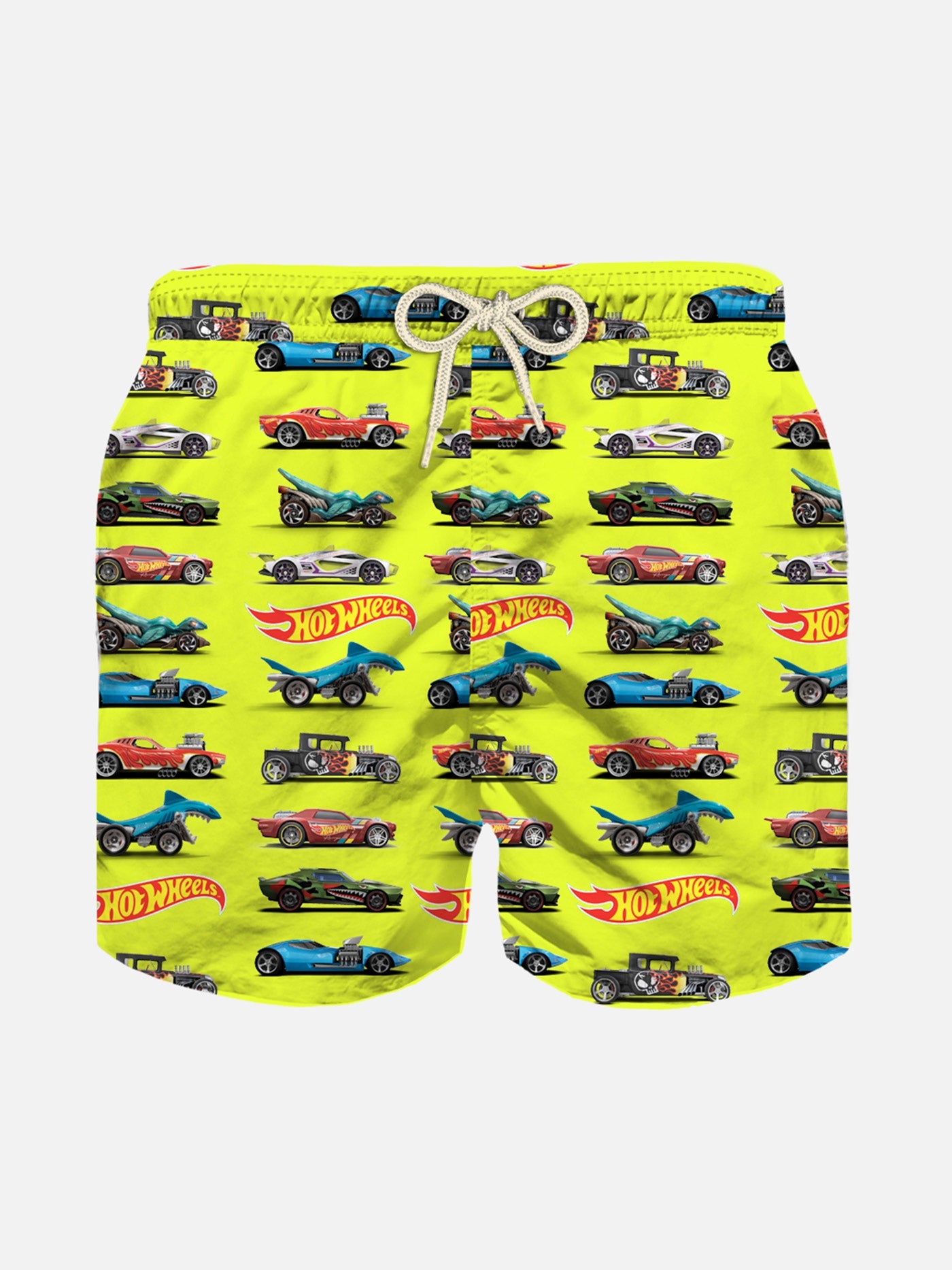 Boy Swim Shorts With Hotwheels Print | Hot Wheels™ Special Edition Yellow Swimshort