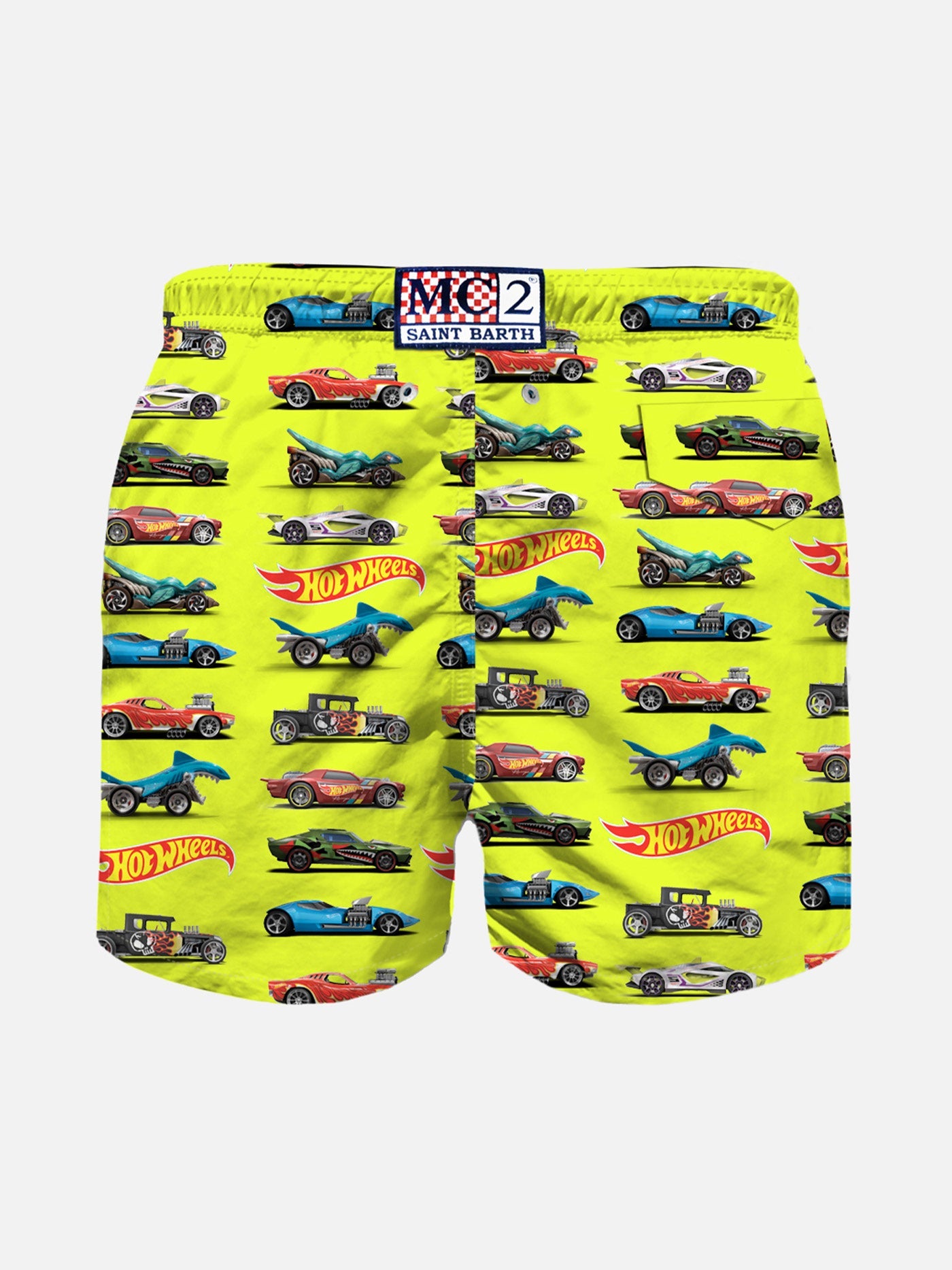 Boy Swim Shorts With Hotwheels Print | Hot Wheels™ Special Edition Yellow Swimshort