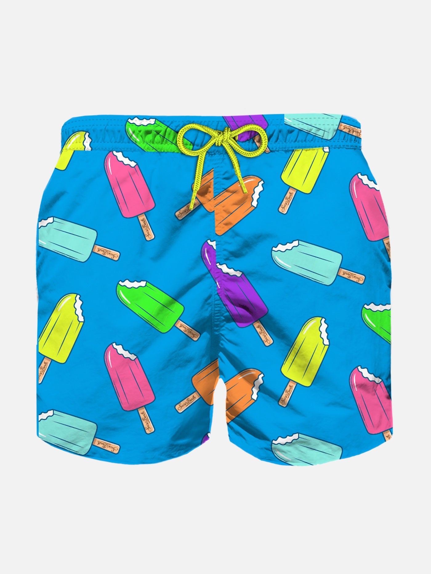 Boy Classic Swim Shorts With Ice Cream Print Sky Swimshort