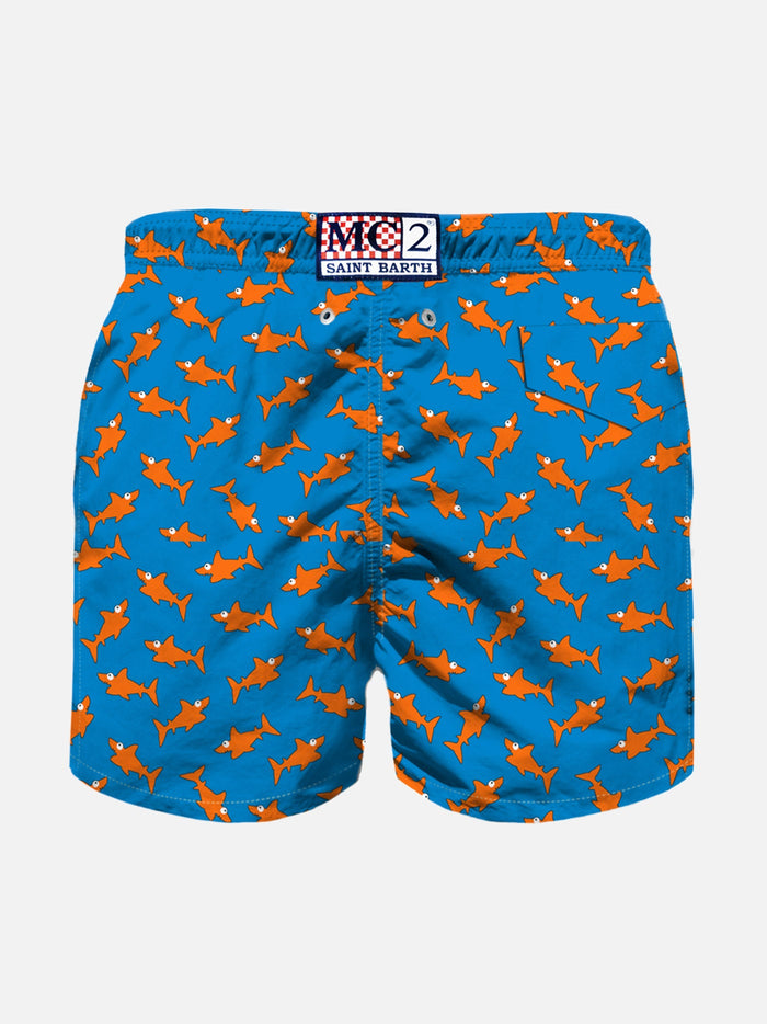 Boy Swim Shorts With Sharks Print __single__ Swimshort