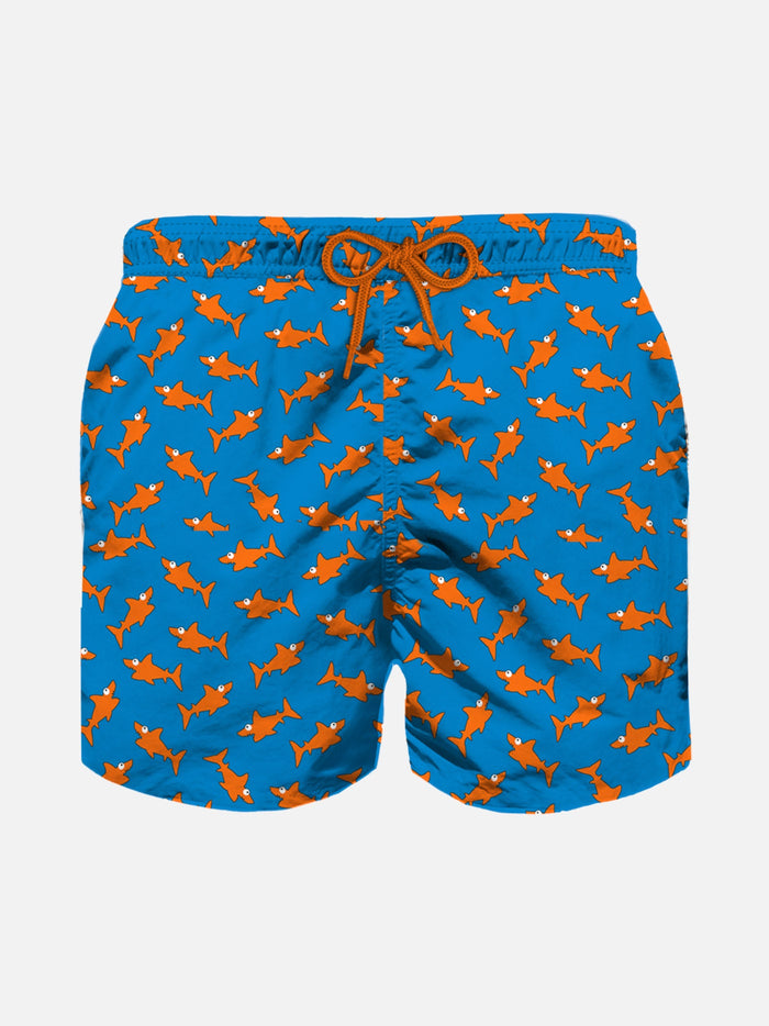 Boy Swim Shorts With Sharks Print __single__ Swimshort
