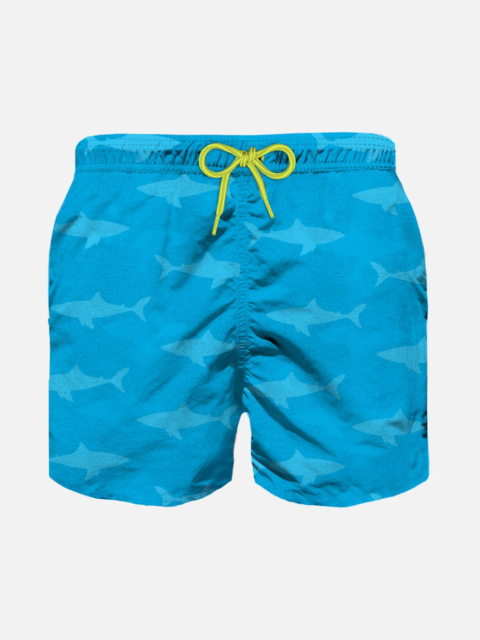 Boy Swim Shorts With Terry Embossed Sharks __single__ Swimshort