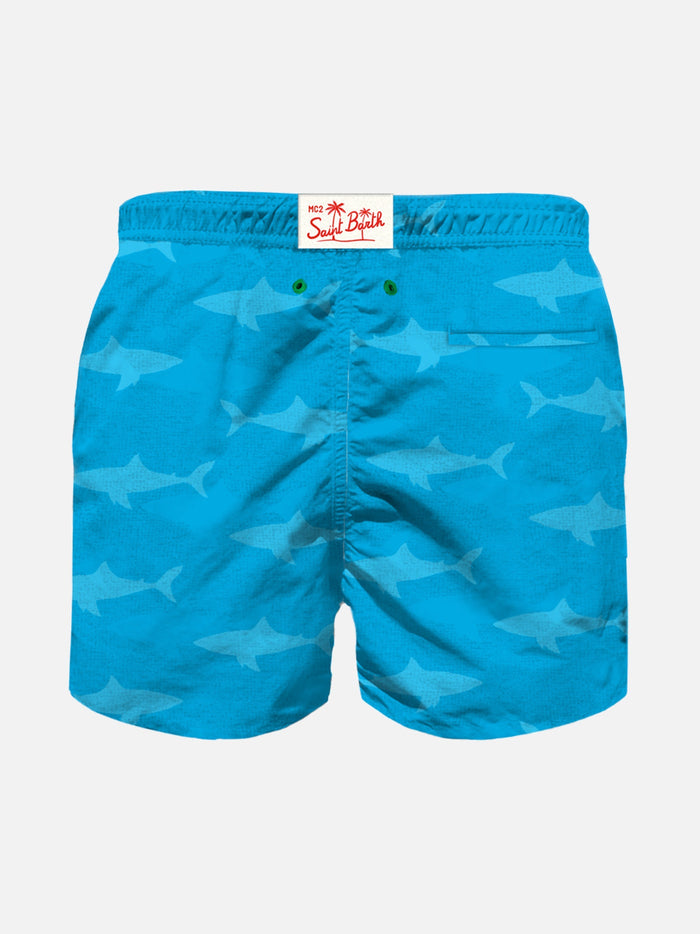 Boy Swim Shorts With Terry Embossed Sharks __single__ Swimshort