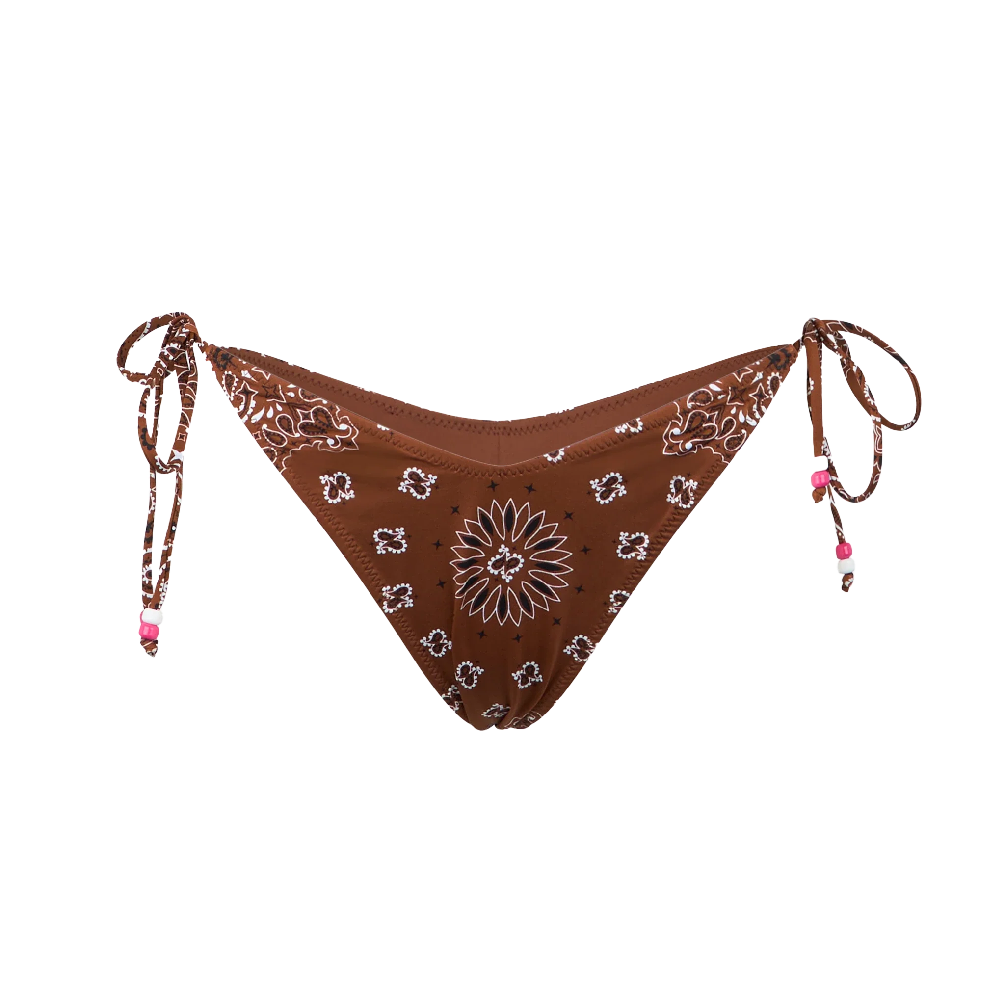 Brown Bandana Norah Cheeky Swim Briefs With Charms Bottom