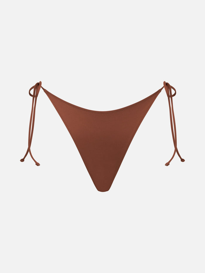 Marielle Brown Solid Swim Briefs Bottom