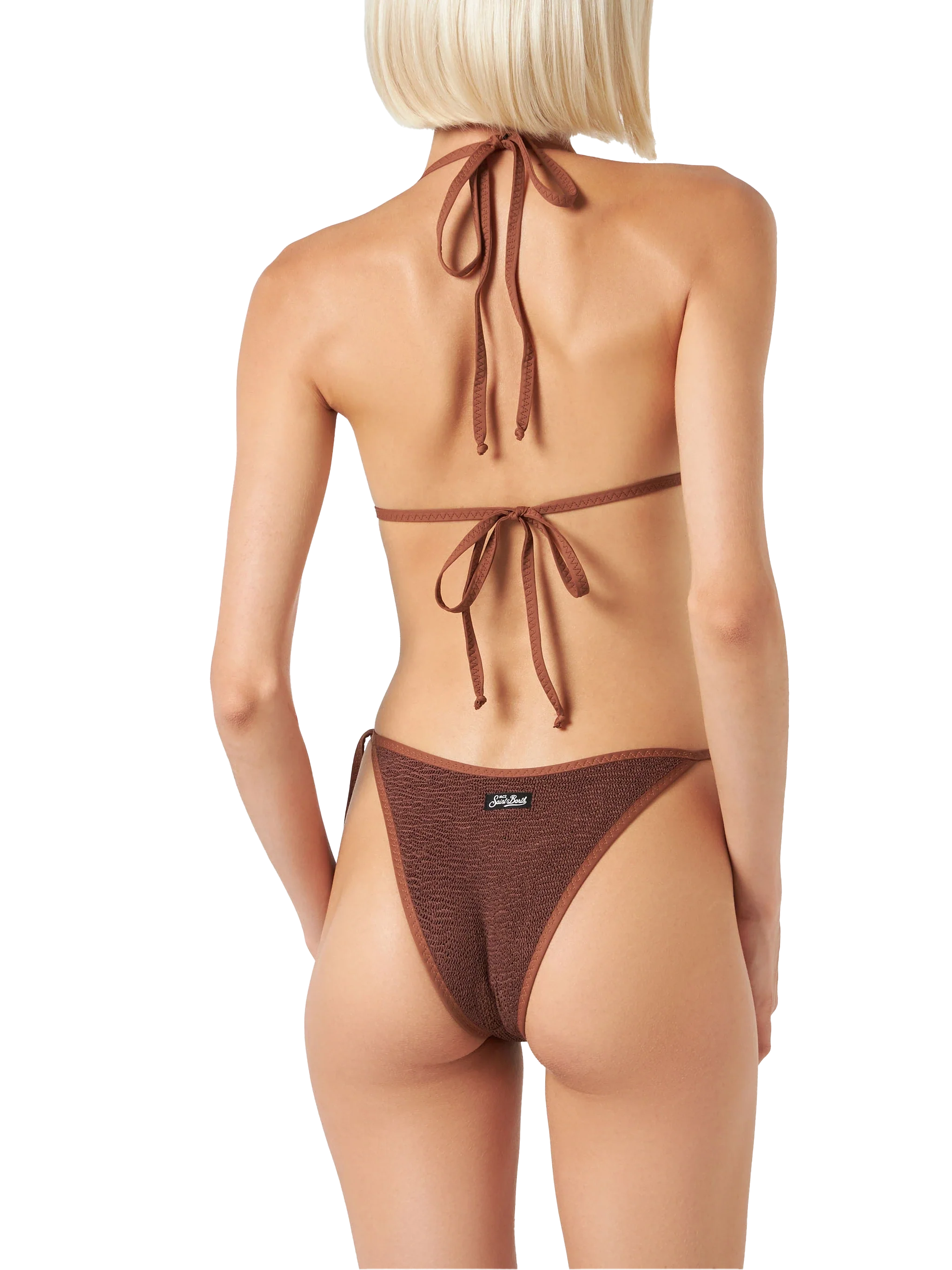Marielle String Brown Bikini Briefs With Side Laces Bottom