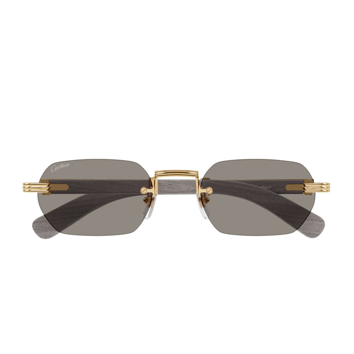Cartier CT0362S Première de 005 Gold Grey Oro Wood/metal Occhiali Da Sole
