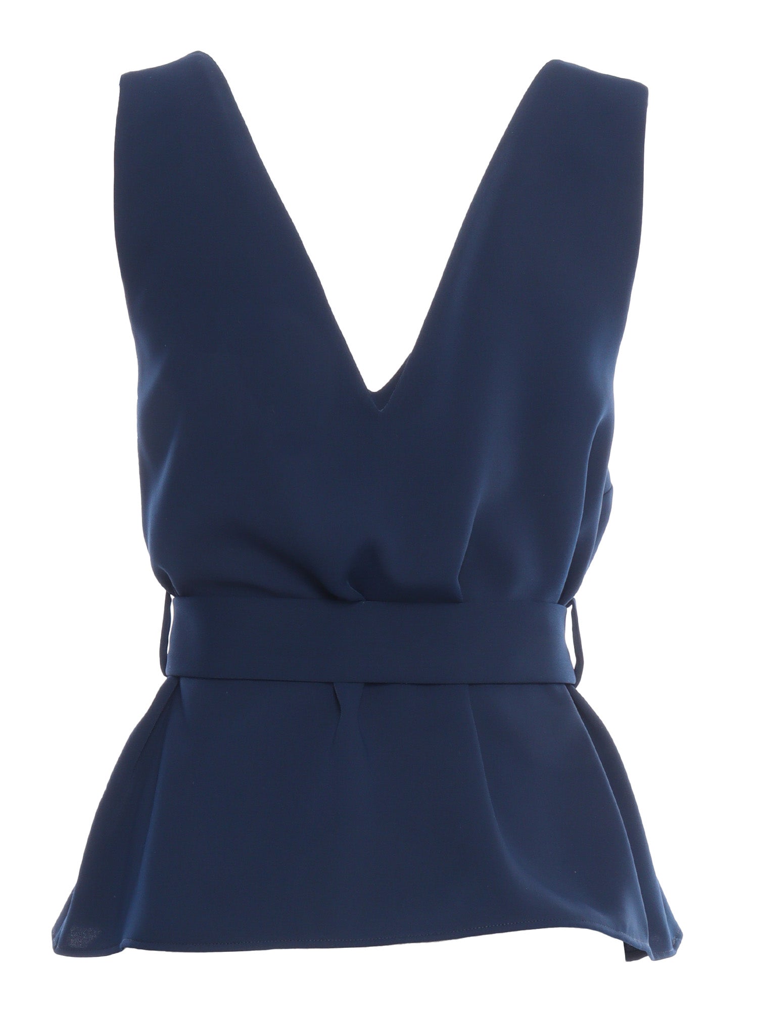 V-neck blouse Blue Polyester