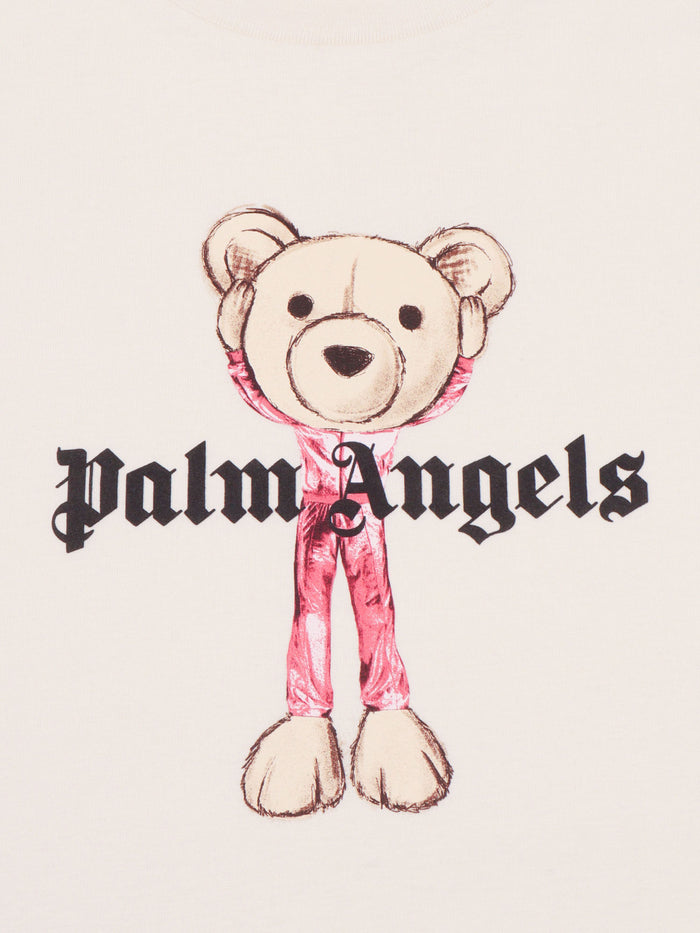 Pa Mascotte Bear Over Tee S-S Girl White Cotton Short Sleeves T-shirt