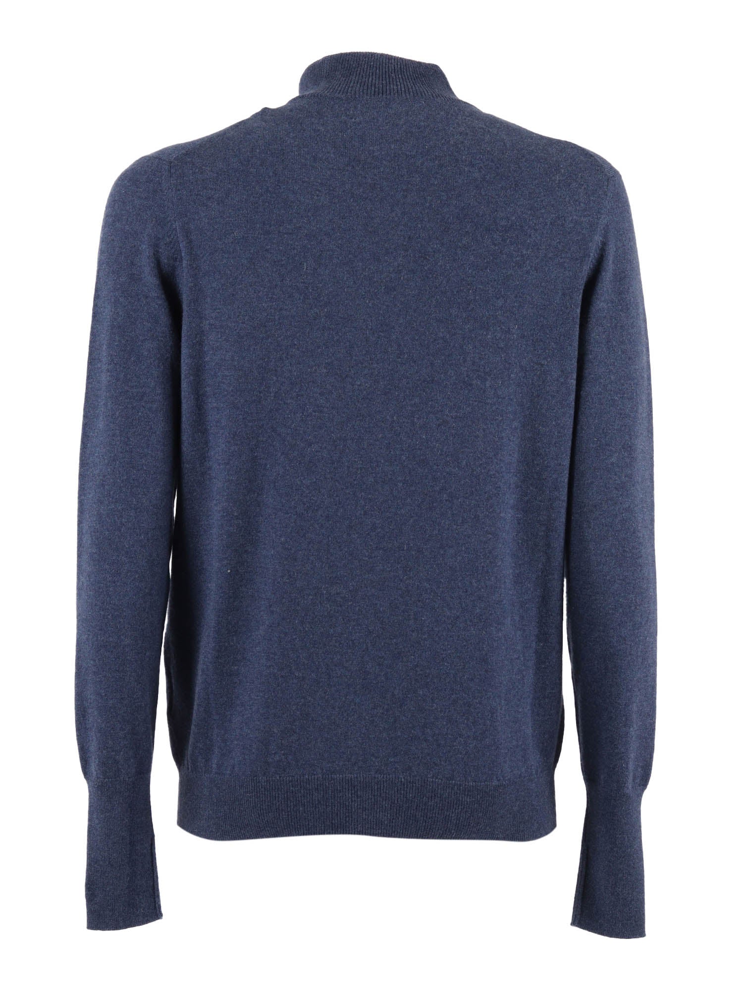 T Neck Pullover Blue Cashmere Turtleneck