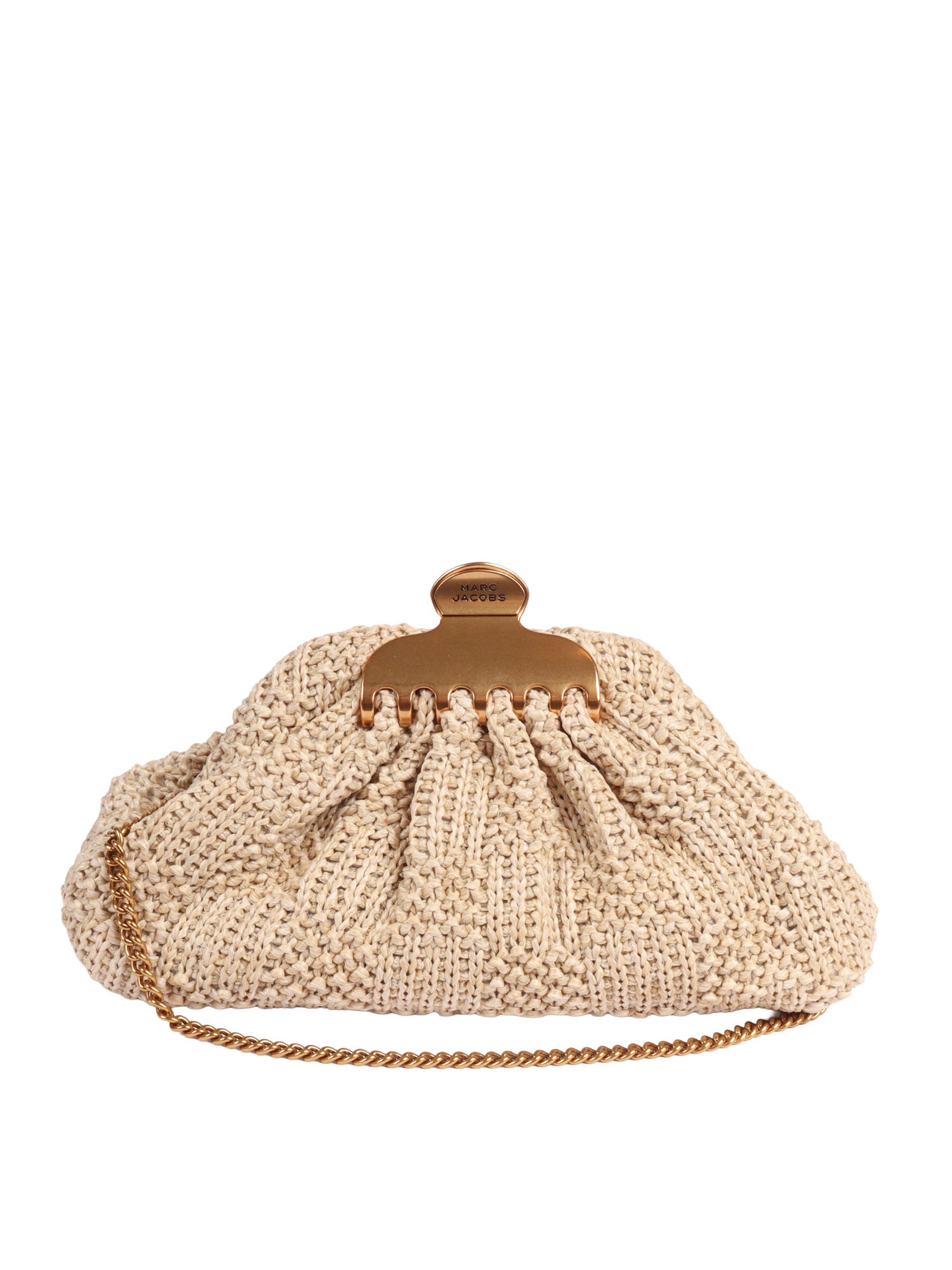 The Small Claw Clip Clutch Beige Polyethylene Shoulder Bag