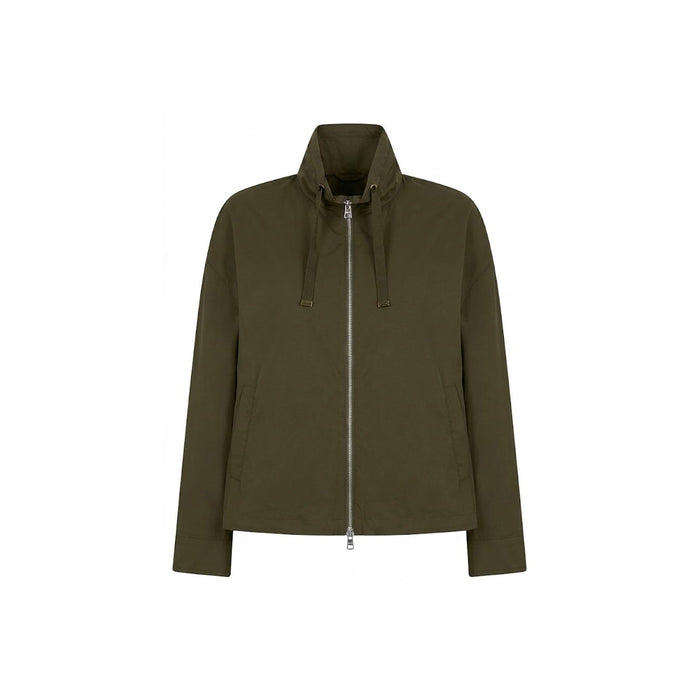 Herno Drawstring High-Neck Jacket Green Elastane Polyamide