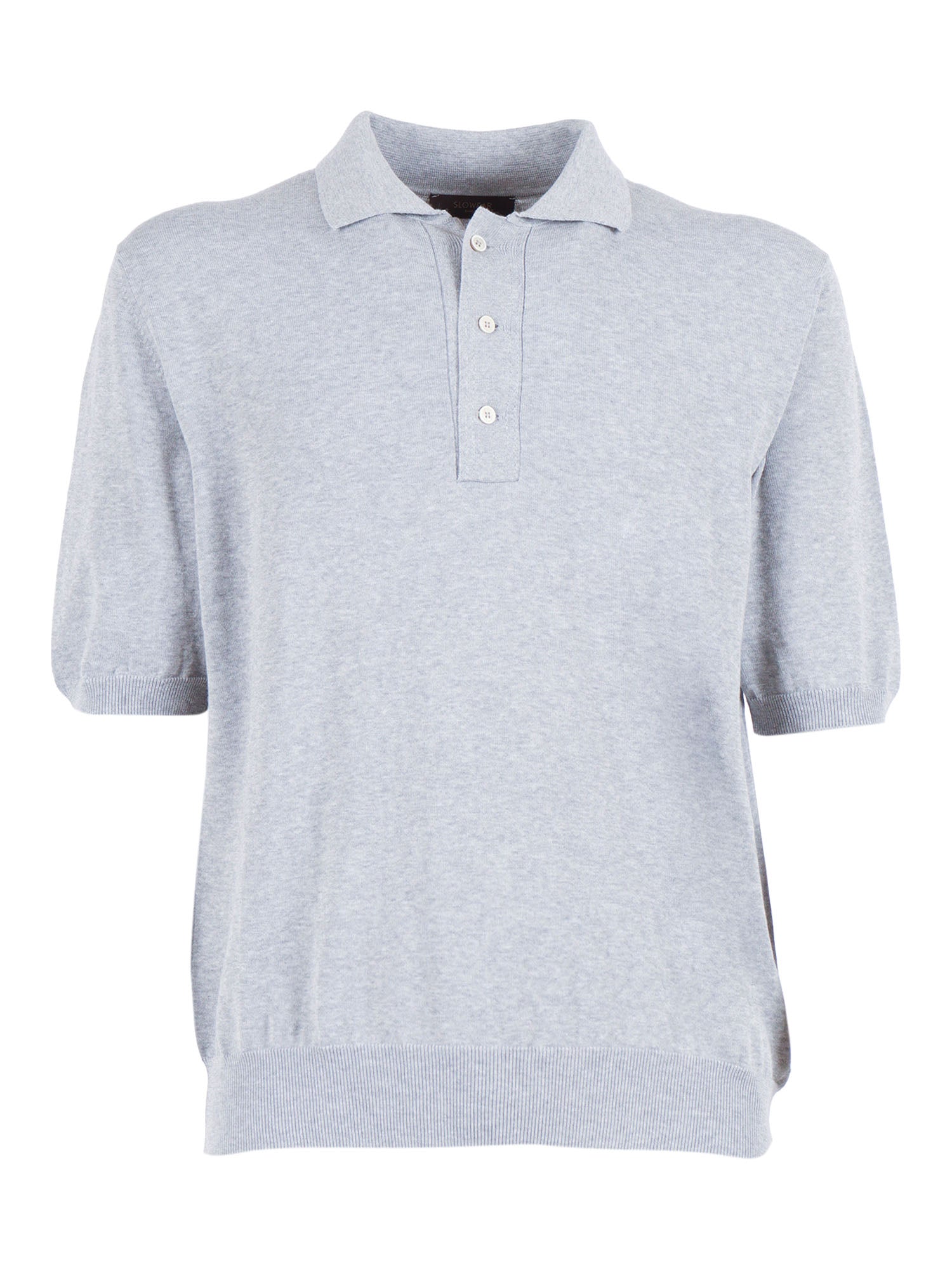 SHORT SLEEVE POLO Grey Cotton Shirt