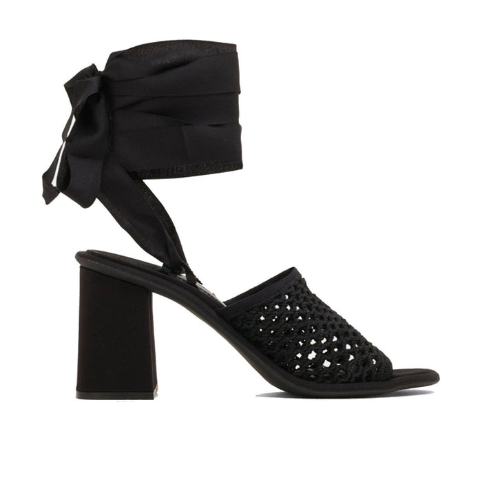 Macrame Sandals Black Fabric