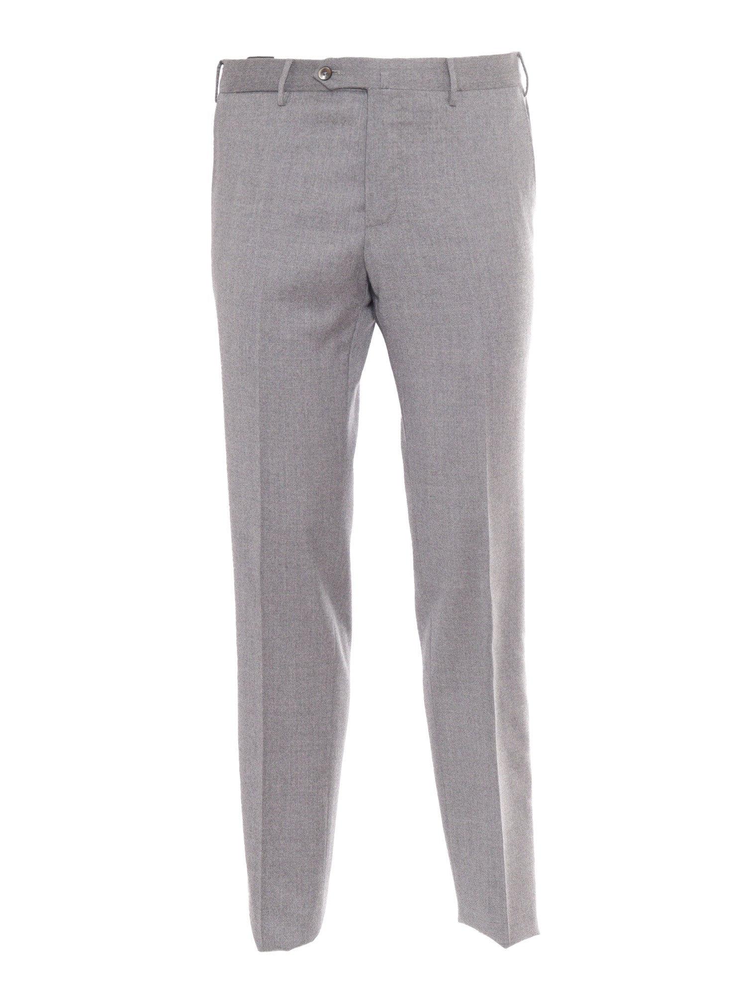 SLIM, Flat Front, Diagonal Pockets Grey Virgin Wool Elastane Pant