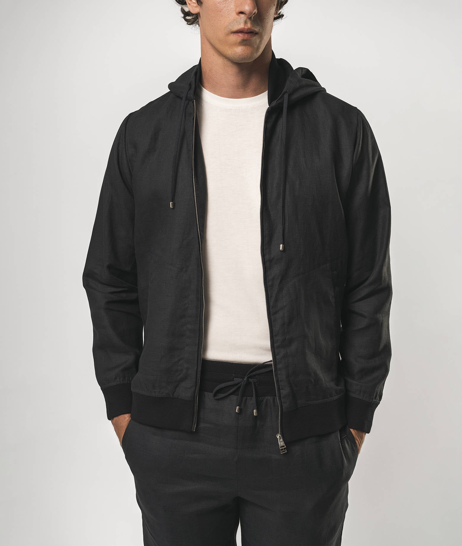 Linen Hoodie Korfu Olive Sportwear Blouson