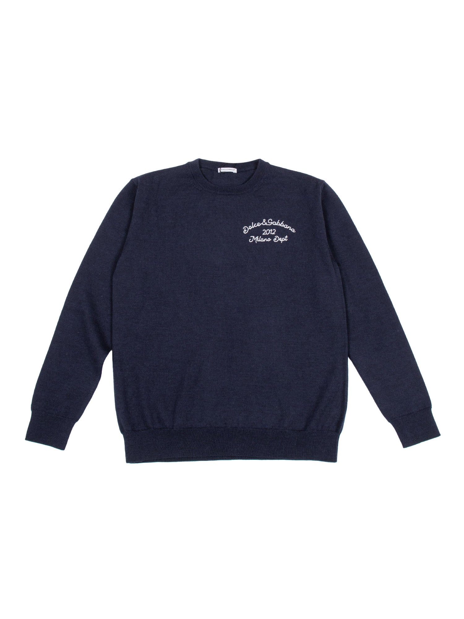 Crewneck Pullover Blue Virgin Wool