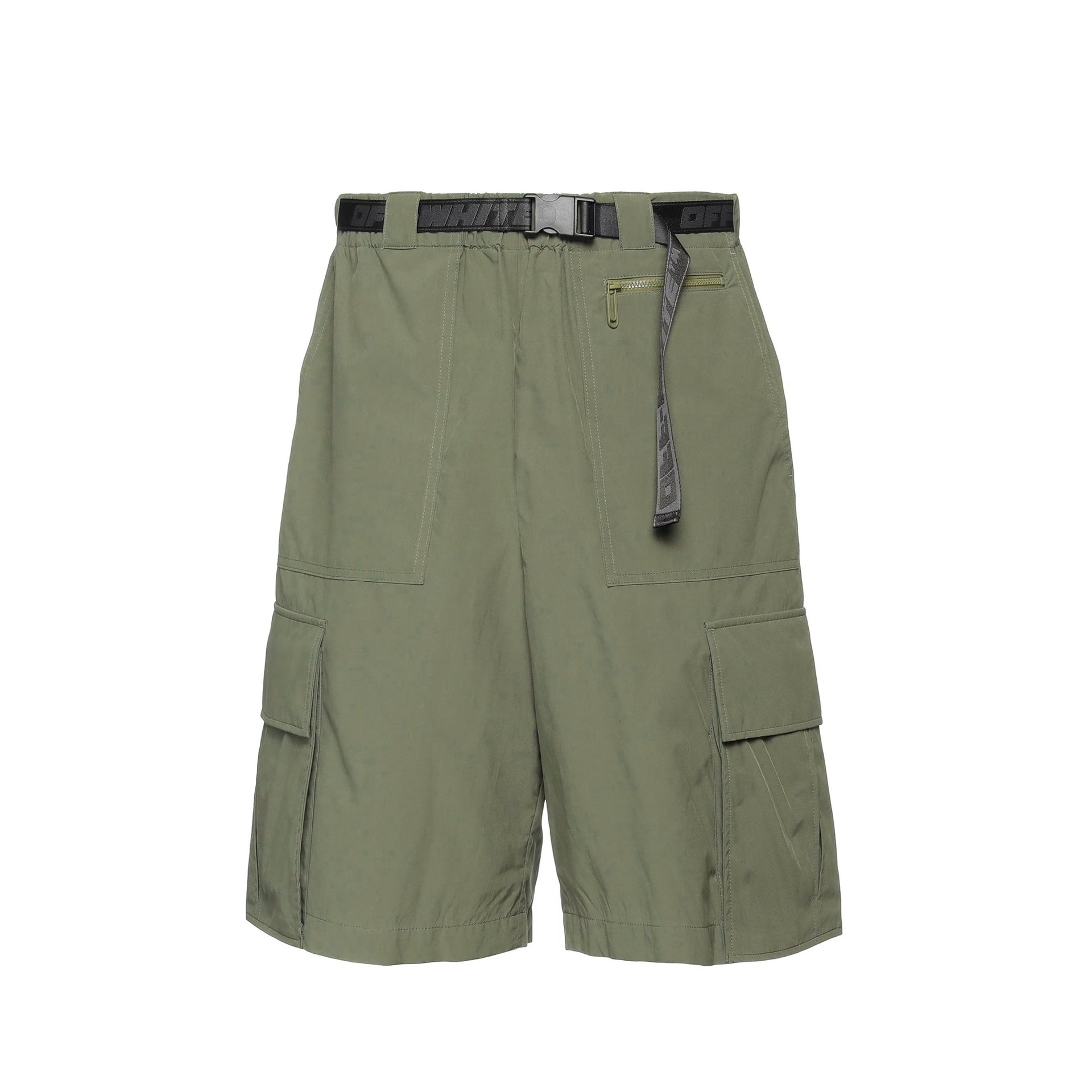 Off-White Bermuda Shorts Green Polyamide Polyester
