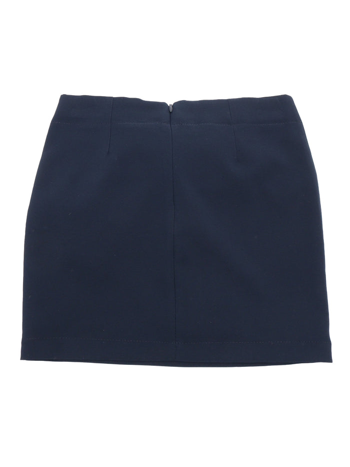 Bi-Stretch Skirt With Ribbon Blue