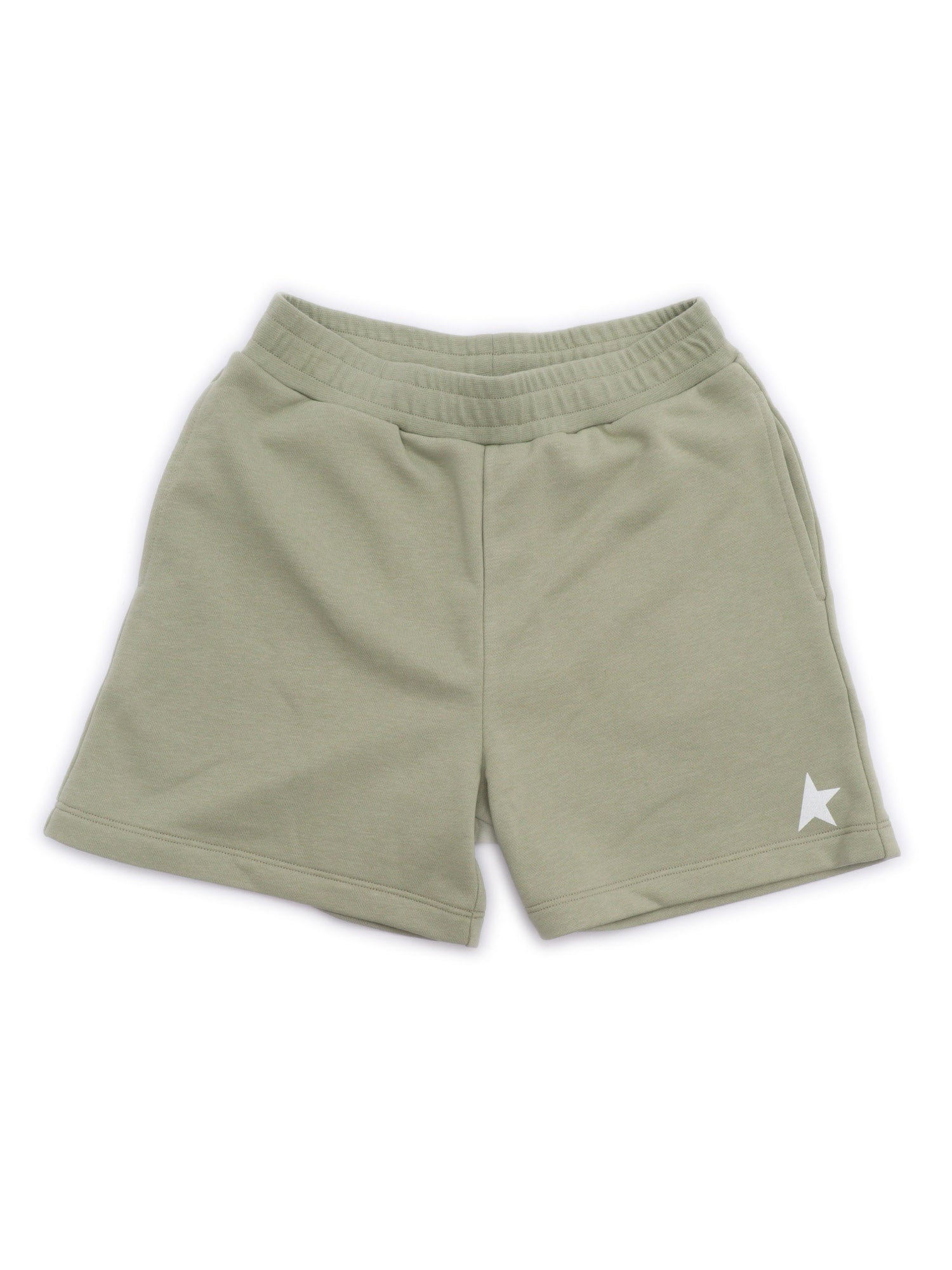 STAR- GIRLS FLEECE SHORTS - SMALL STAR GLITTER PRINTED Green