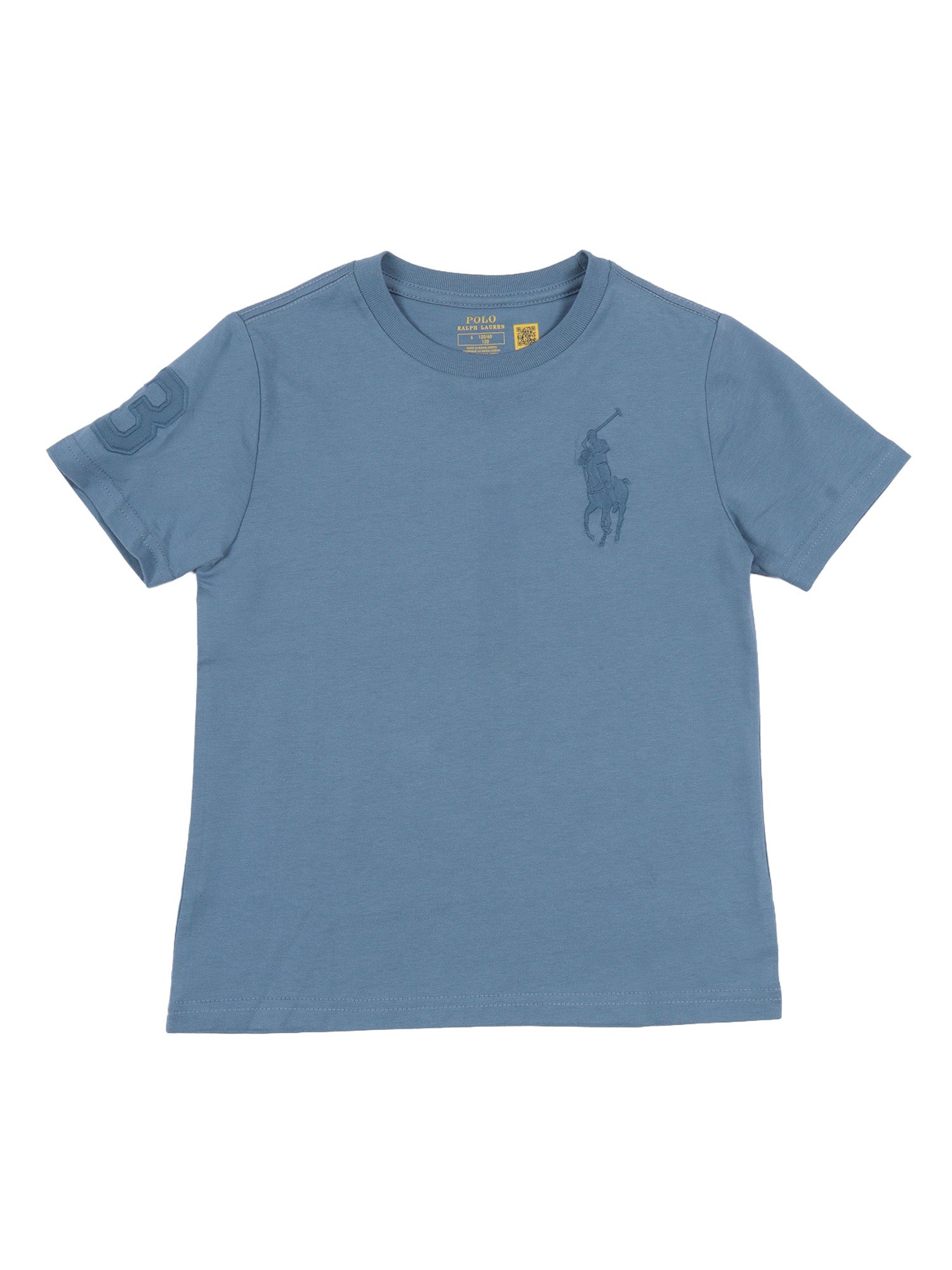 SS CN-TOPS-T-SHIRT Blue Cotton Short Sleeves T-shirt