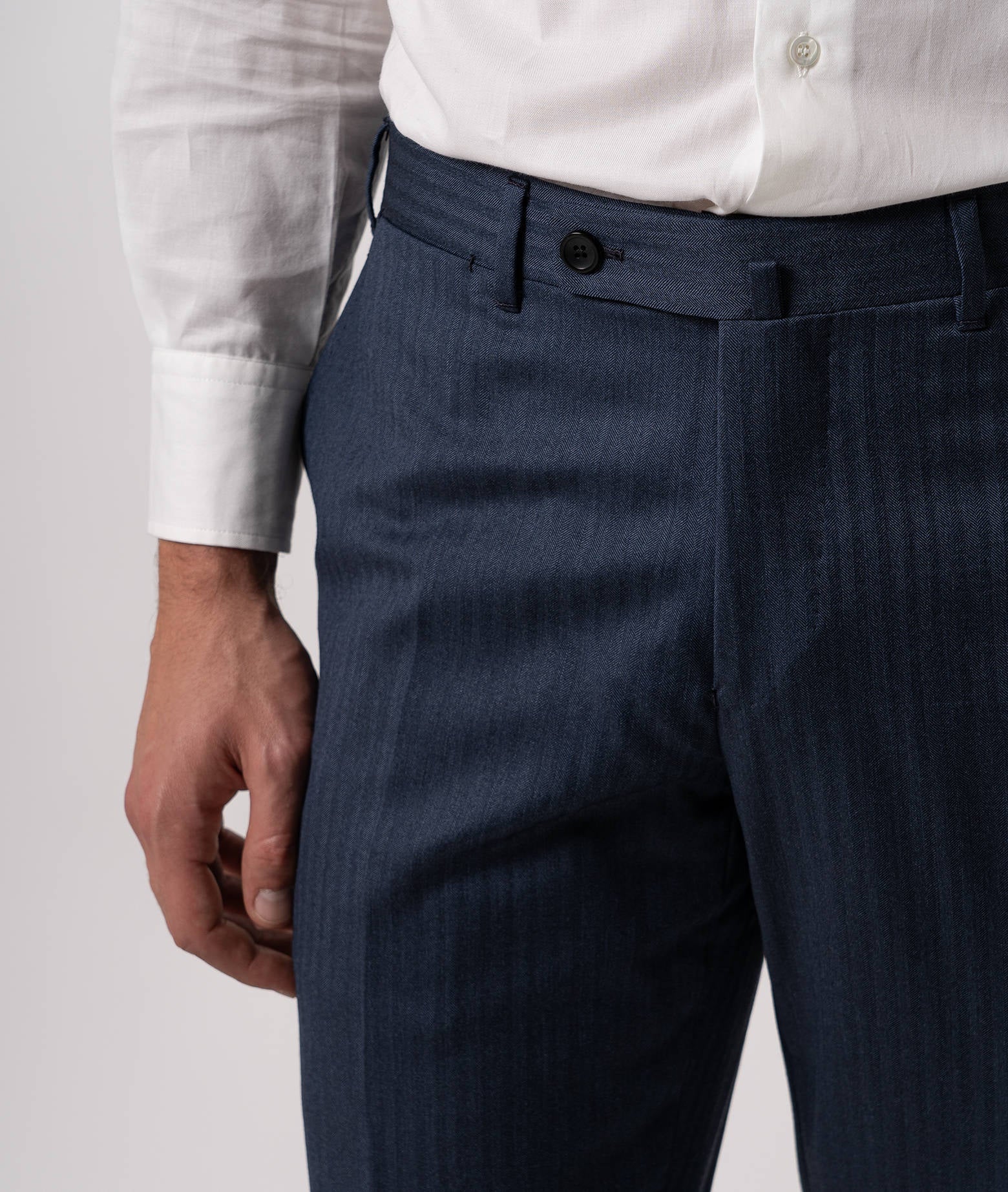 Tailored Wool Trousers Merano Blue No Pinces