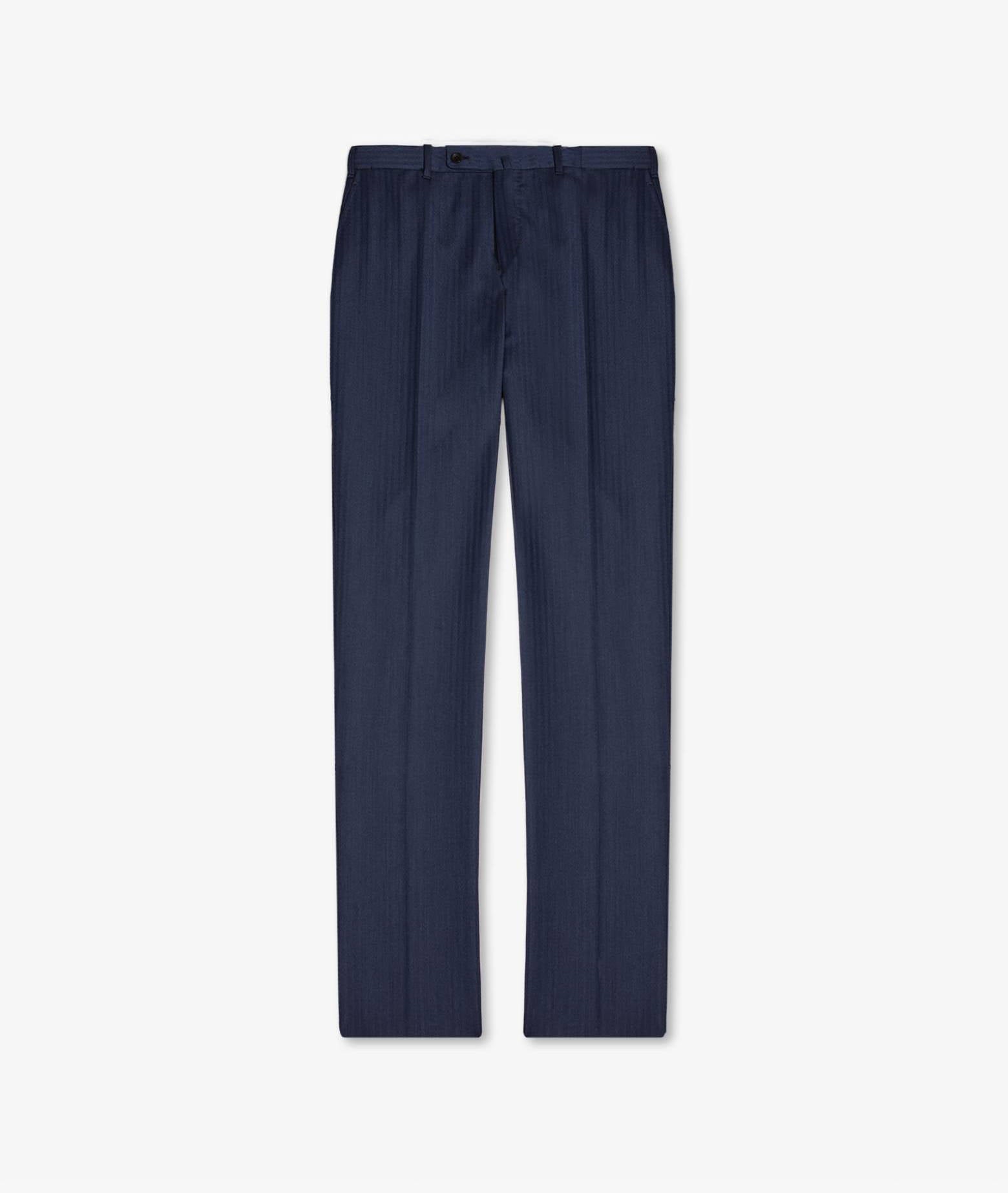 Tailored Wool Trousers Merano Blue No Pinces