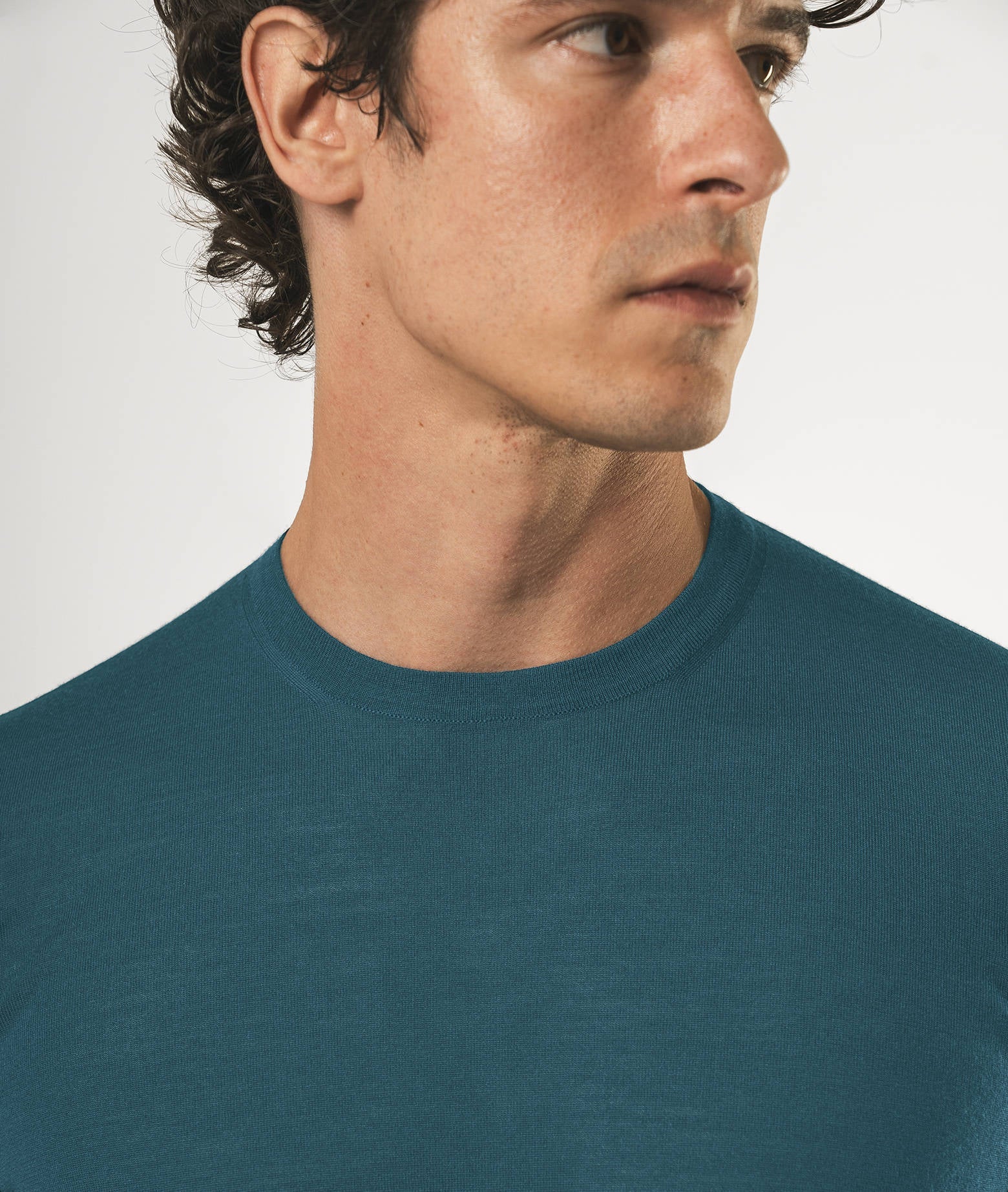 Wool T-Shirt Mentone Green Round Neck