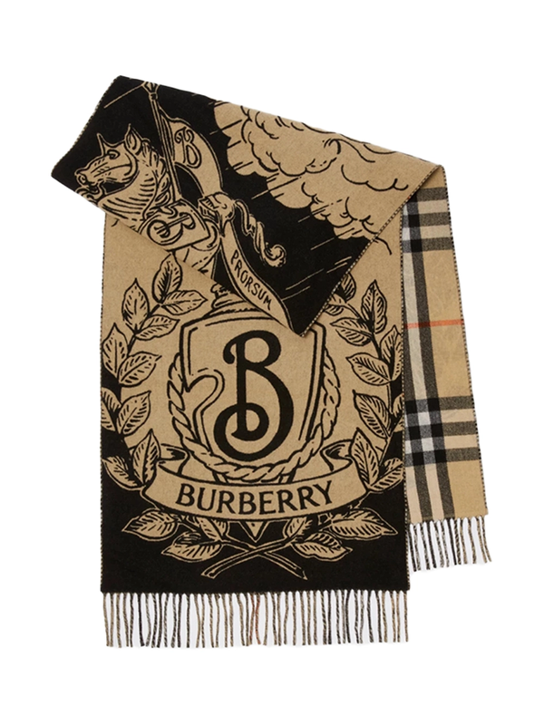 Burberry Stormy Knight Reversible Scarf Sand Women >> Accessories
