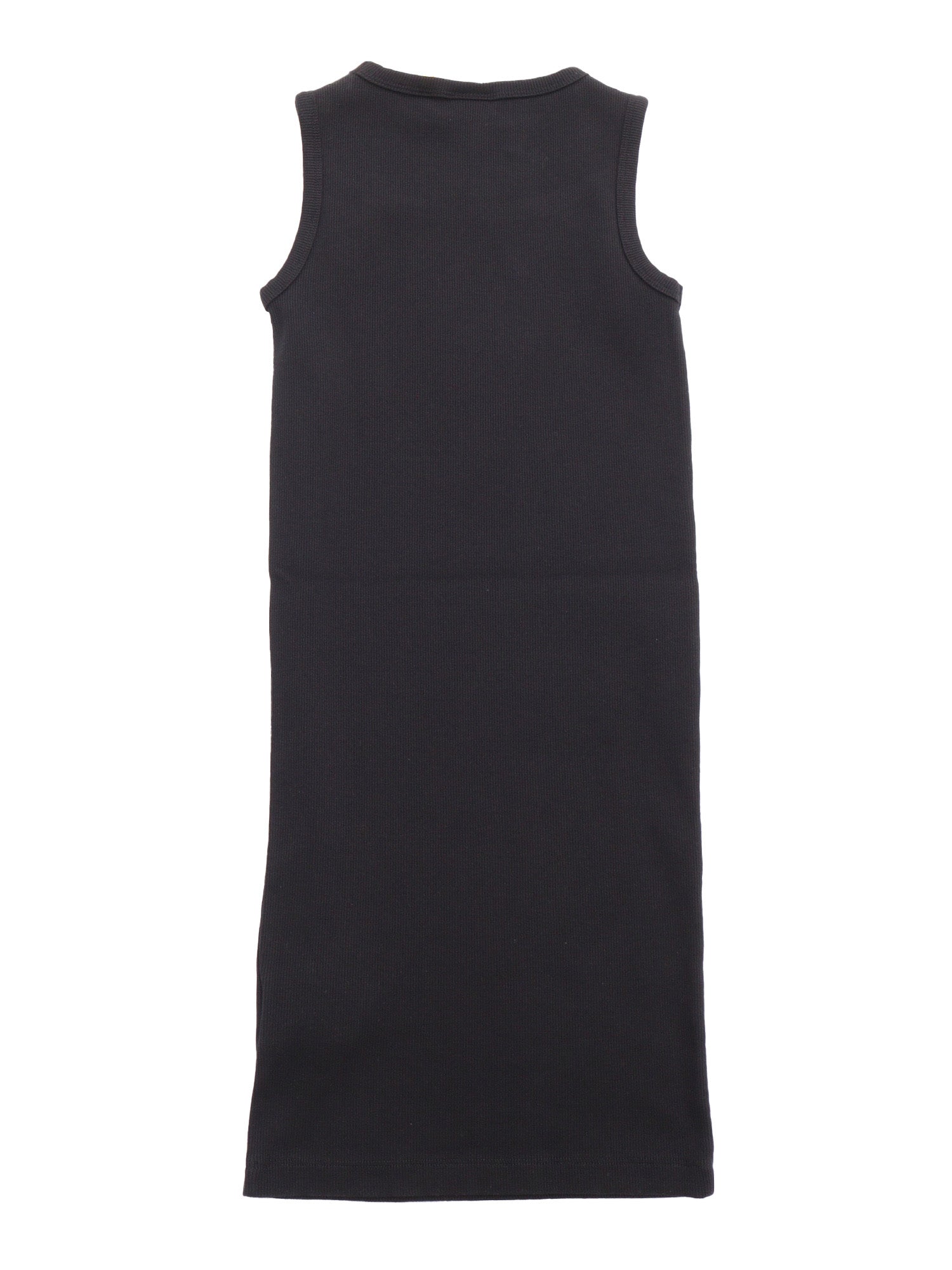 OFF STAMP CLEAR RIBBED DRESS BLACK - WHI Elastane Cotton