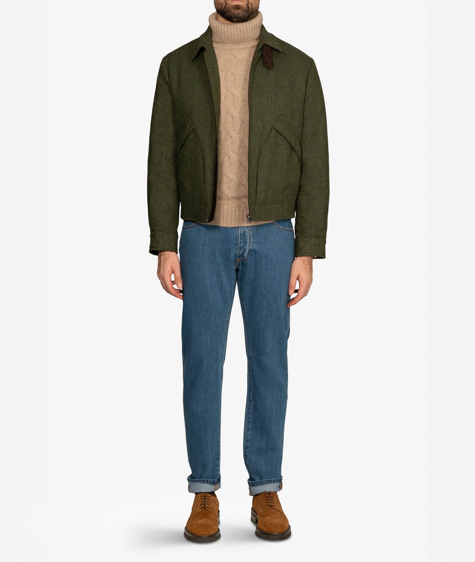 Casual Wool Jacket Altaj Green Sportwear Blouson