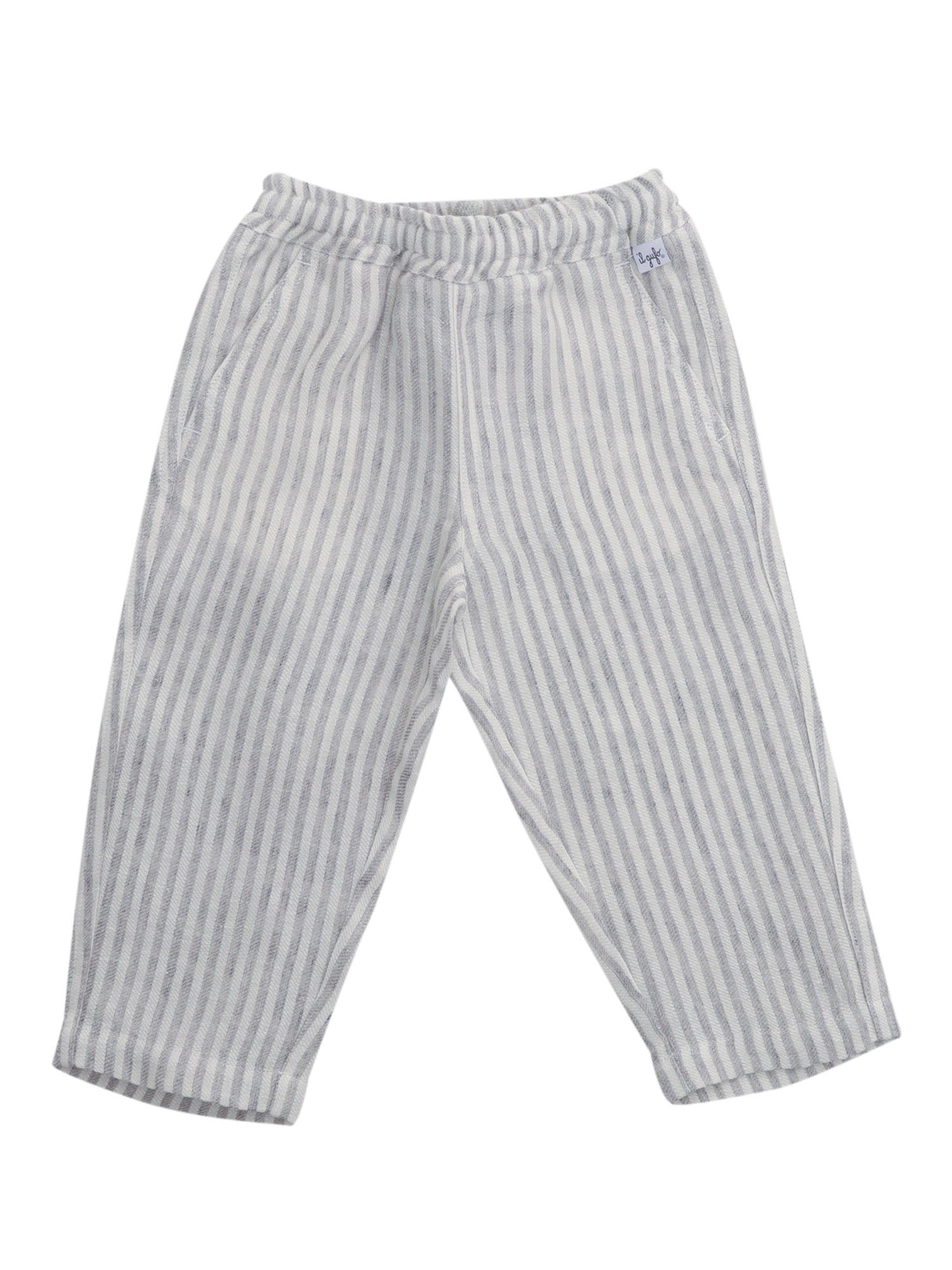 PANTS Grey Linen Pockets Lining Cotton