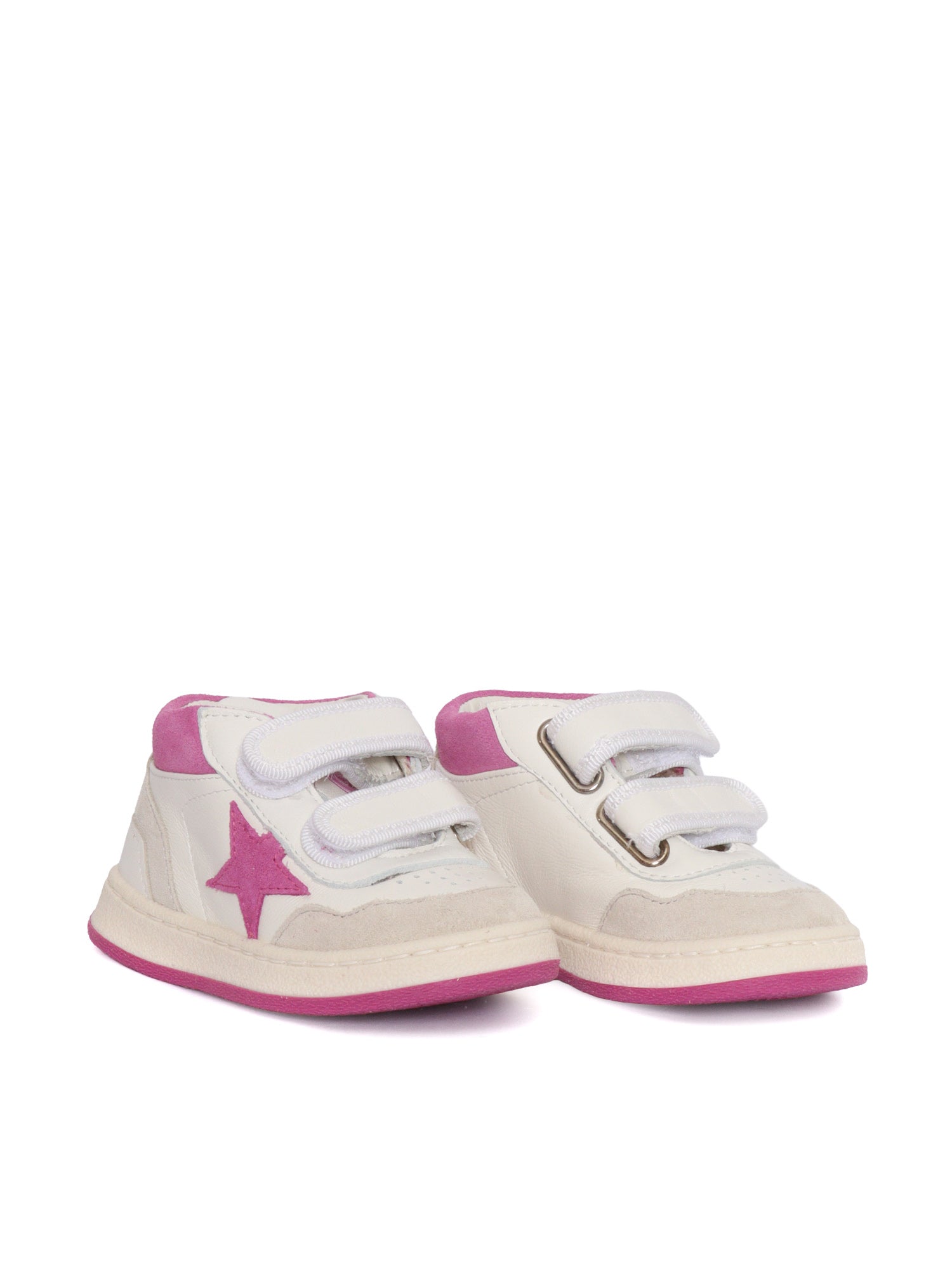 SNEAKERS JUNE BASKET NAPPA UPPER SUEDE TOE STAR HEEL AND SPUR WHITE-PINK-GRAY Kid
