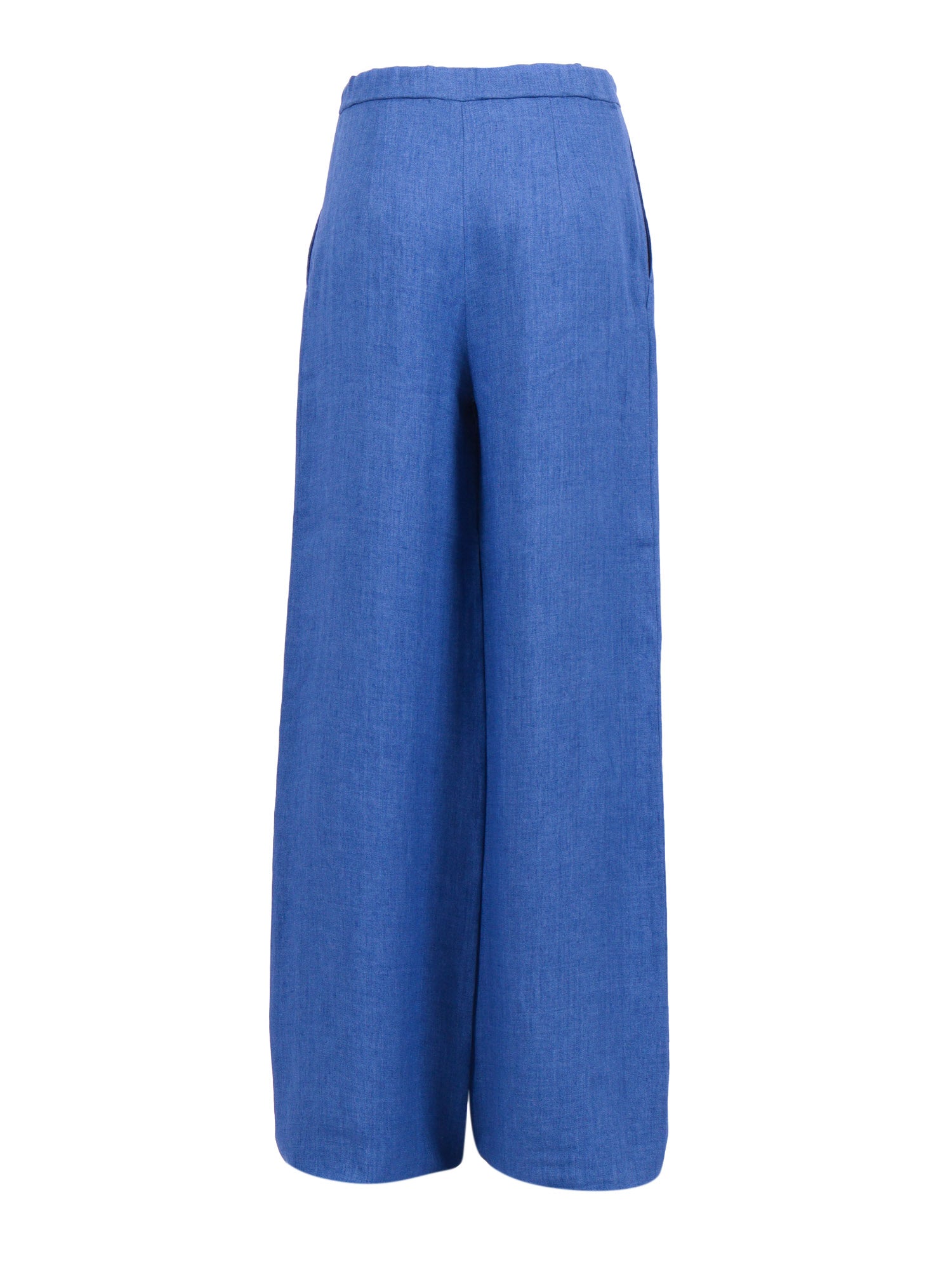 Trousers Blue Linen