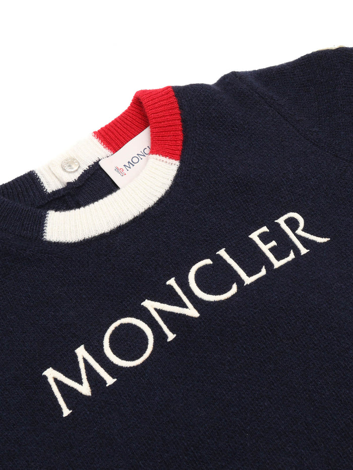 Crew Neck Blue Virgin Wool Cashmere Crewneck