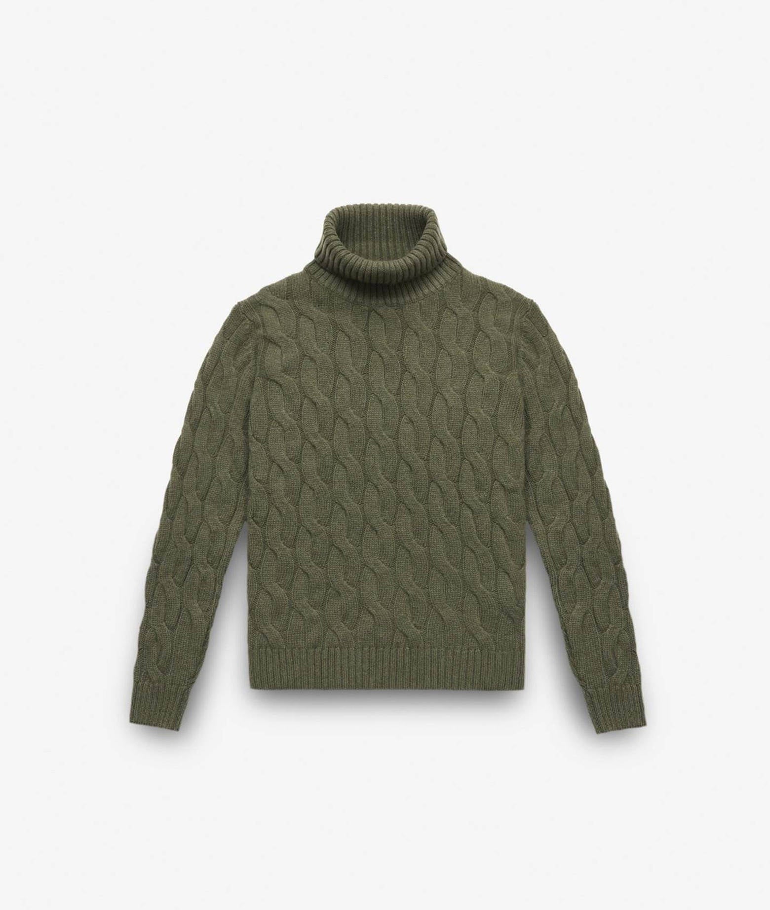 Turtleneck Cashmere Sweater Lapponia Green Maglieria Dis/lav Pesante