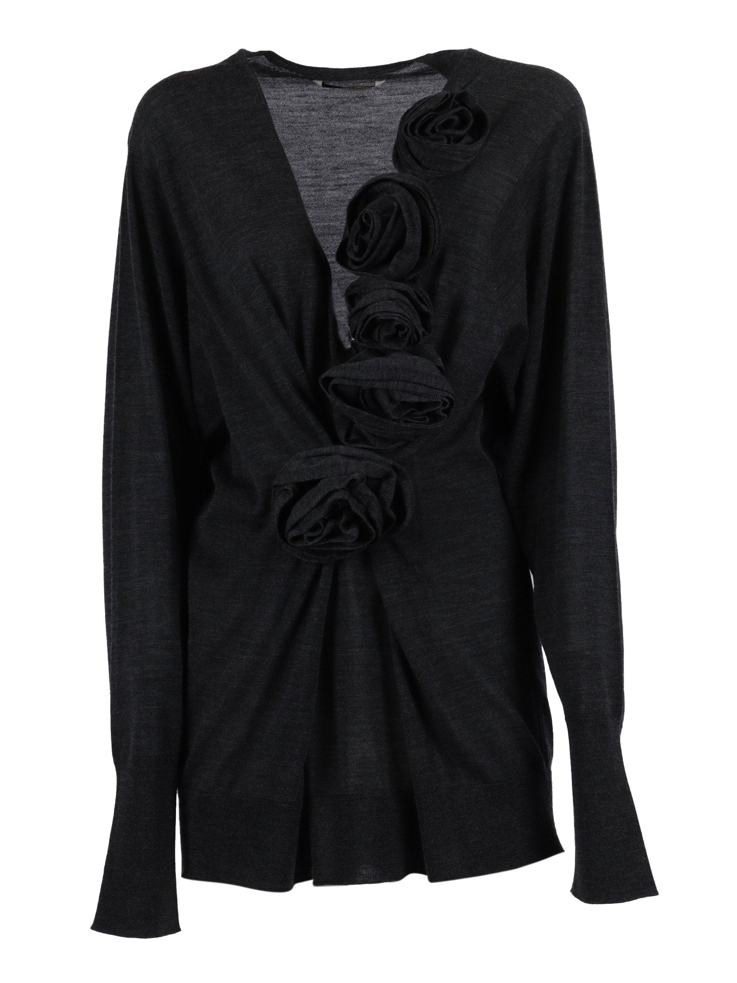 Sweater Black Virgin Wool Crewneck